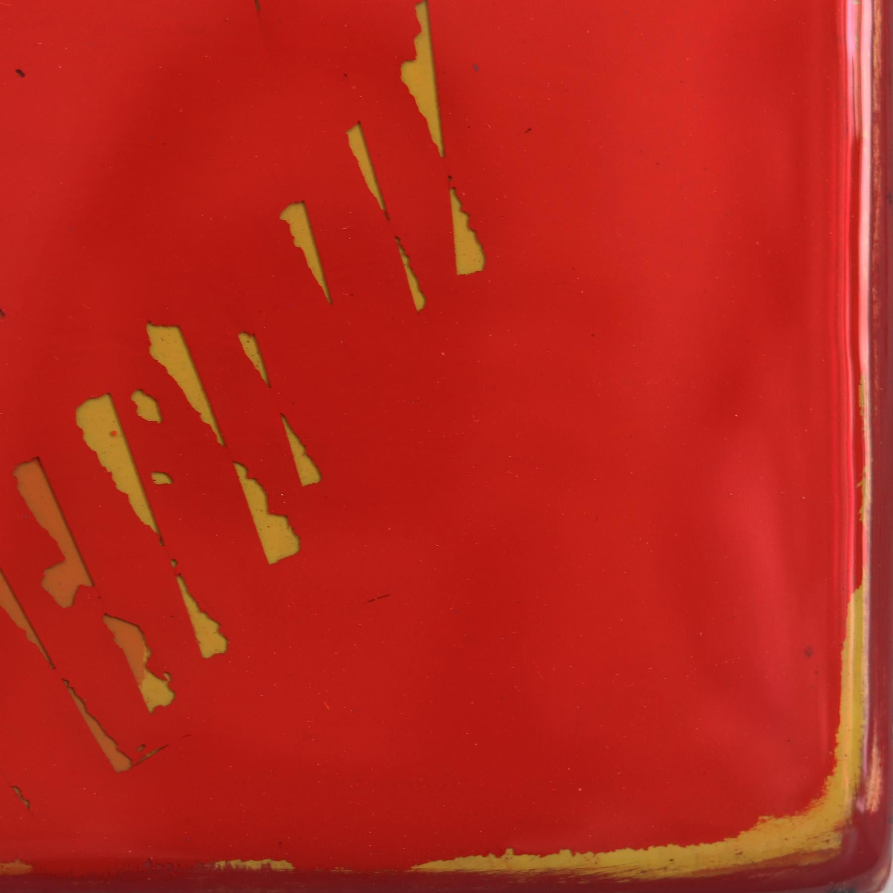 La Ventana 326 - Obra de Arte Minimalista Moderna de Resina Roja 3