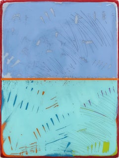 The Window 329 - Modern Resin Dual Tone Blue Minimalist Artwork