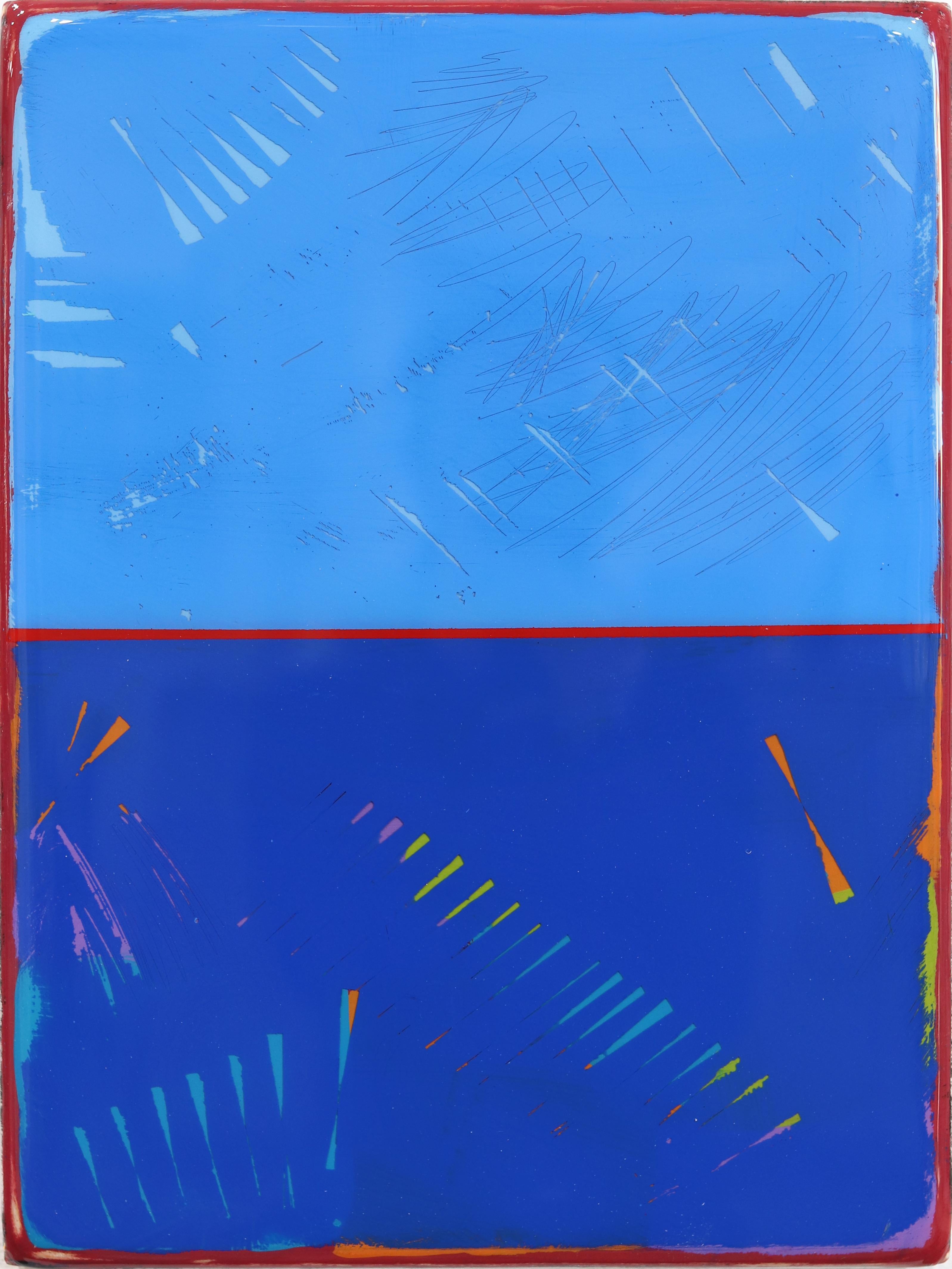 The Window 330 - Modern Resin Blue Minimalist Artwork