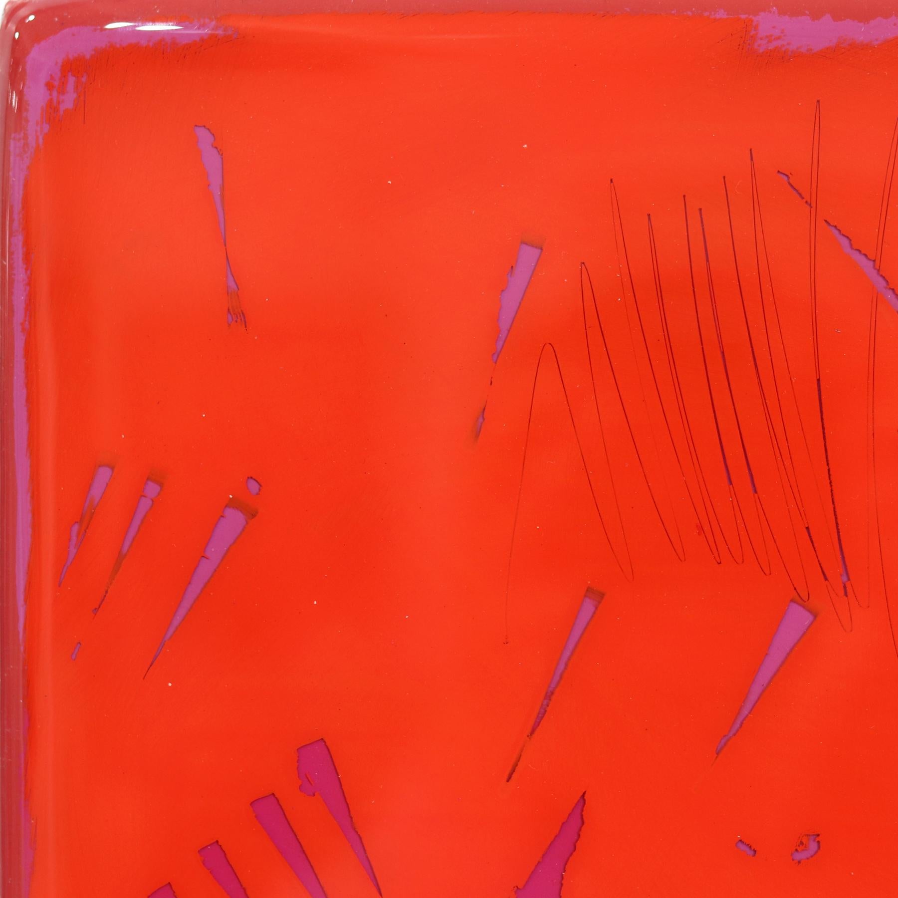 The Window 332 - Modern Resin Minimalist Vibrant Red Color Field Abstract Art (Moderne), Painting, von Ricky Hunt