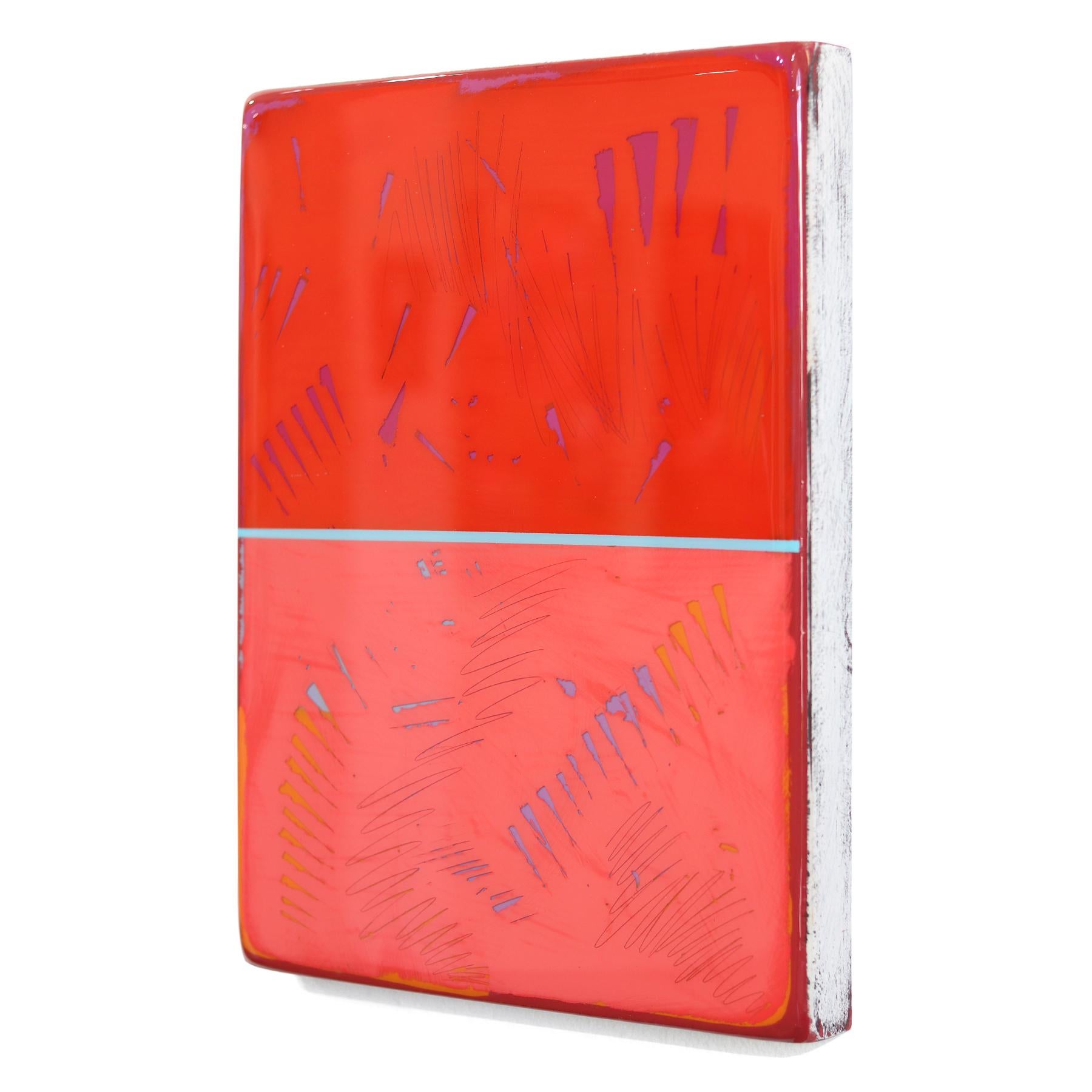 The Window 332 - Modern Resin Minimalist Vibrant Red Color Field Abstract Art (Rot), Abstract Painting, von Ricky Hunt