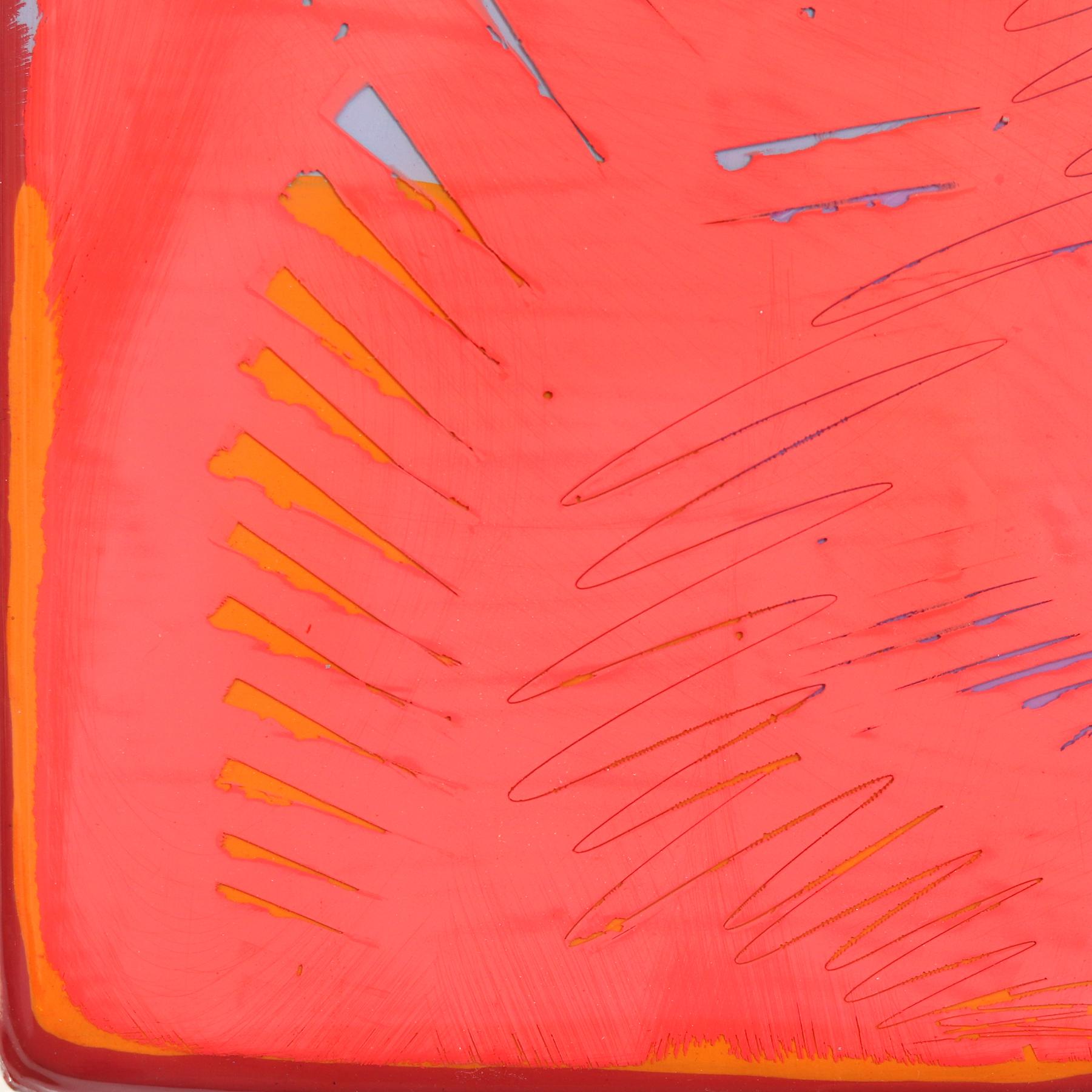 The Window 332 - Modern Resin Minimalist Vibrant Red Color Field Abstract Art im Angebot 2