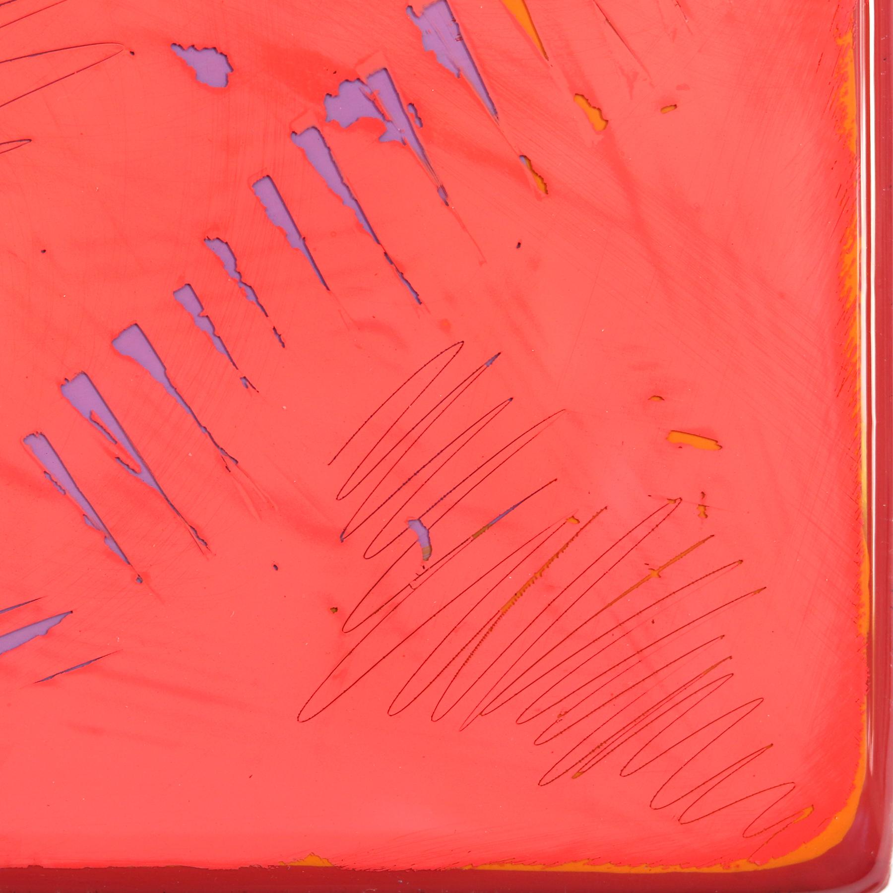 The Window 332 - Modern Resin Minimalist Vibrant Red Color Field Abstract Art im Angebot 3