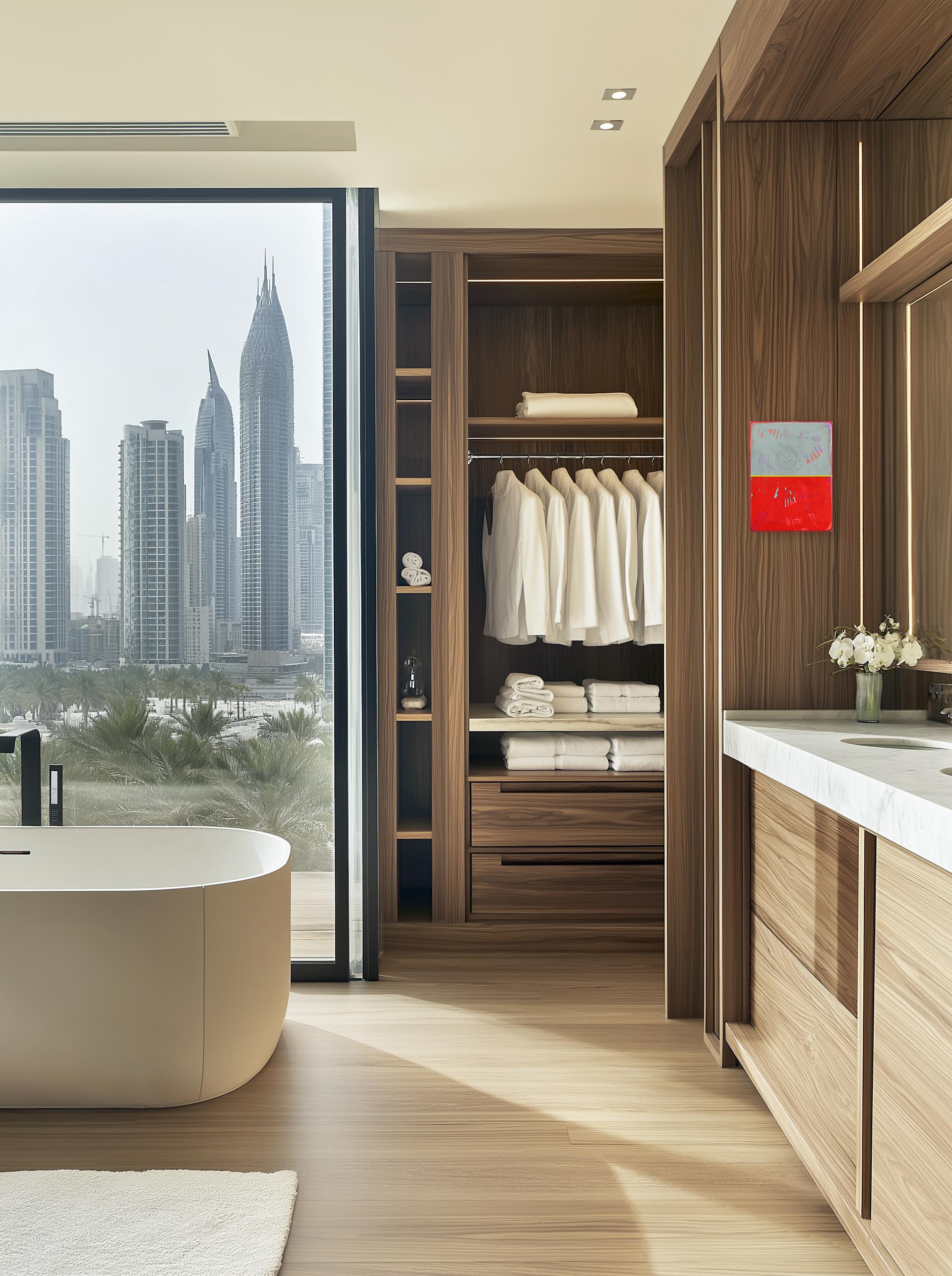 Ricky Hunt’s mixed media minimalist wall art is influenced by his tumultuous past that led to a paradigm shift in creativity and life. He covers the wood panel with layers of acrylic paint, removing some layers in the process to reveal the