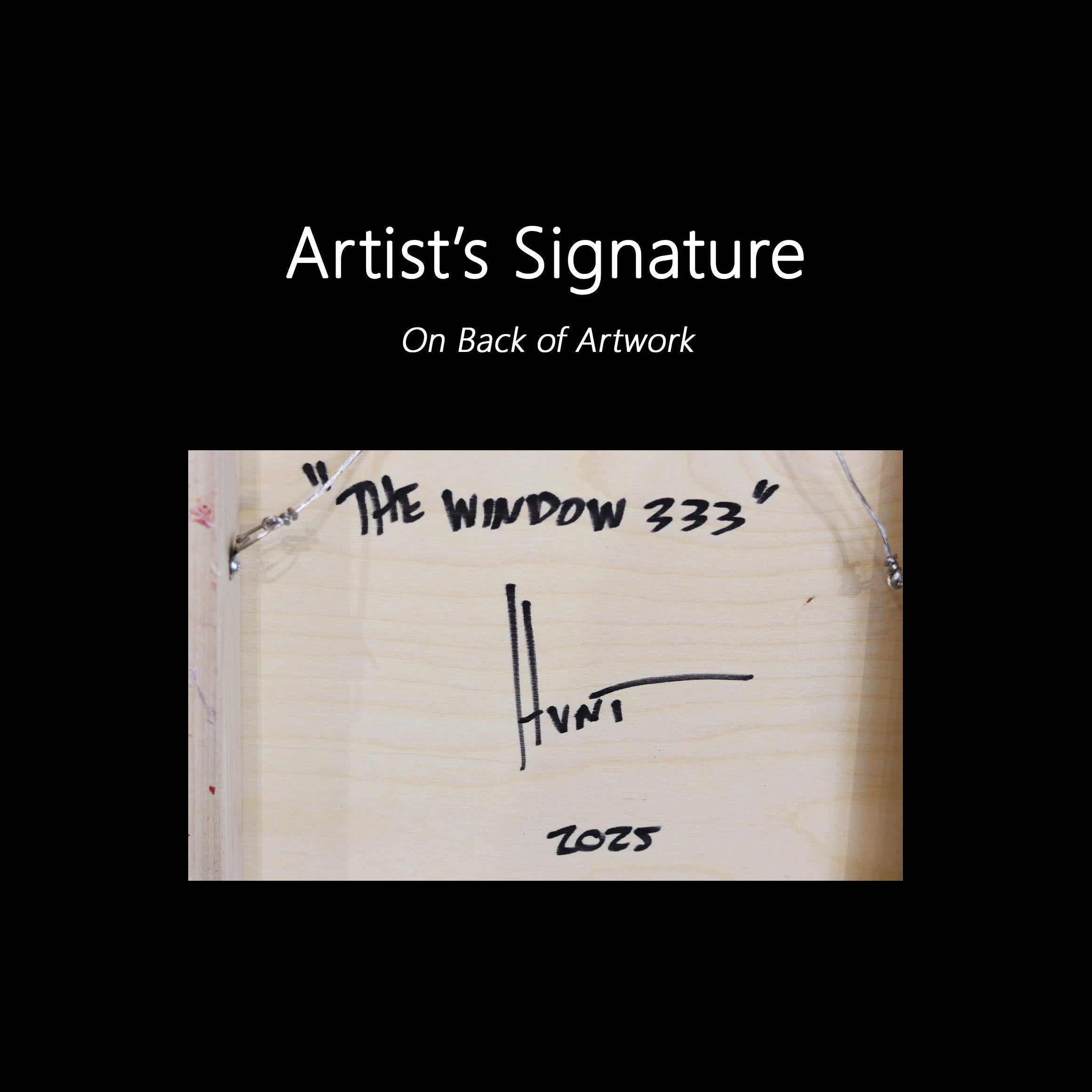 The Window 333 - Modern Resin Minimalist Red Two Tone Color Field Abstract Art For Sale 7