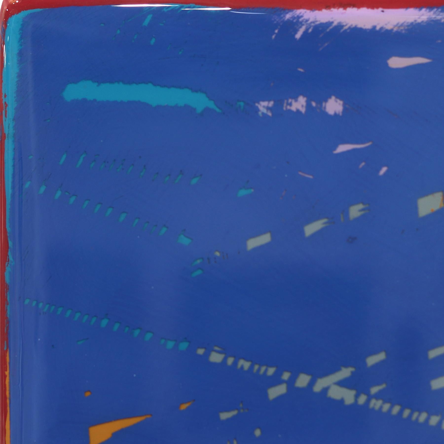 The Window 338 - Modern Resin Minimalist Blue Two Tone Color Field Abstract Art For Sale 1