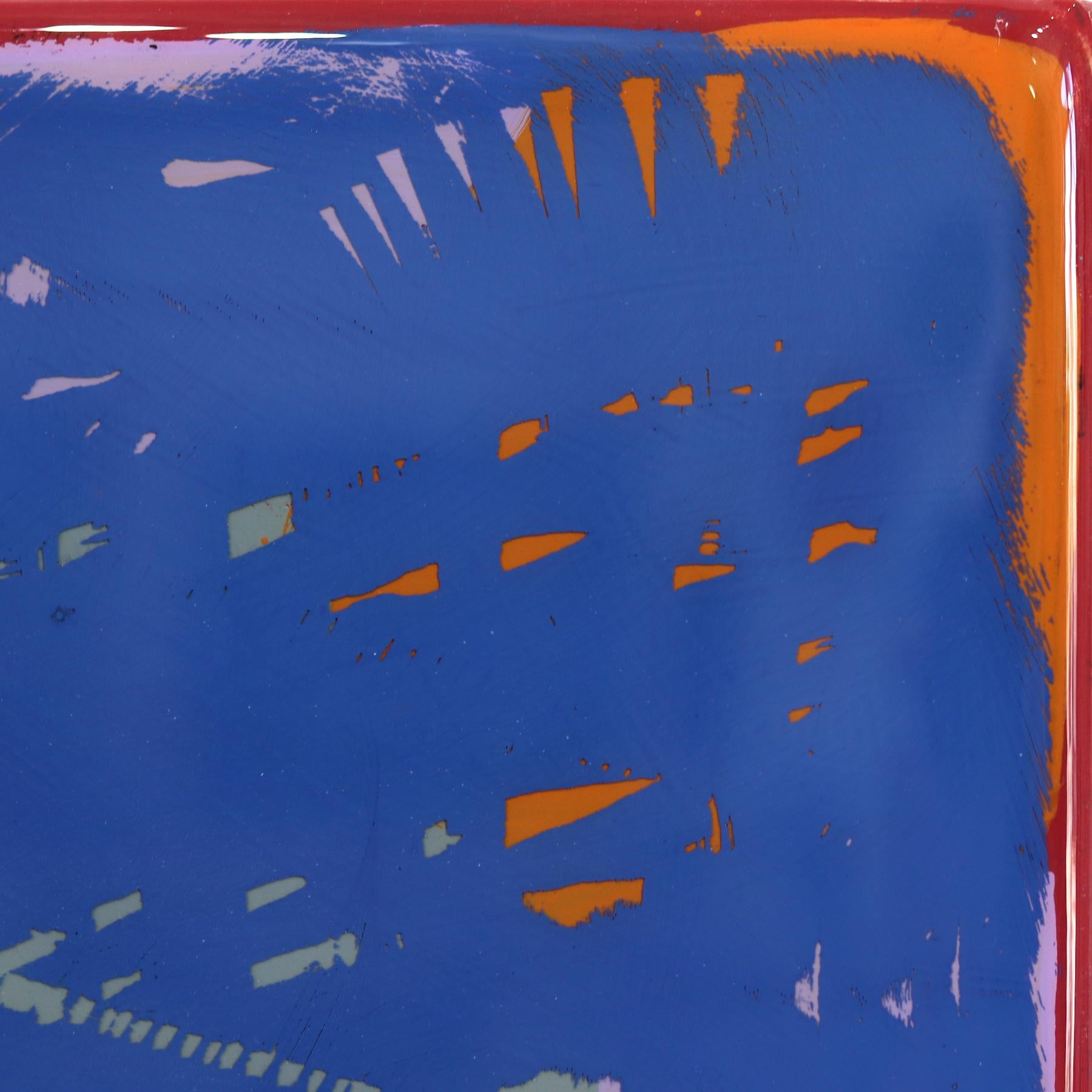 The Window 338 - Modern Resin Minimalist Blue Two Tone Color Field Abstract Art For Sale 3