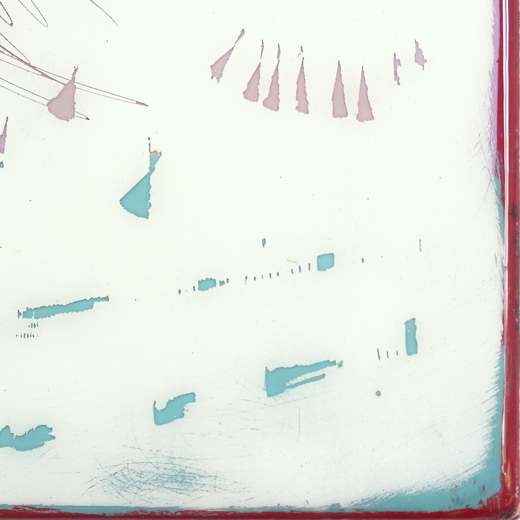 The Window 338 - Modern Resin Minimalist Blue Two Tone Color Field Abstract Art For Sale 6