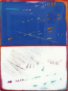 The Window 338 - Modern Resin Minimalist Blue Two Tone Color Field Abstract Art