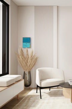 The Window 342 - Modern Resin Minimalist Blue Two Tone Color Field Abstract Art