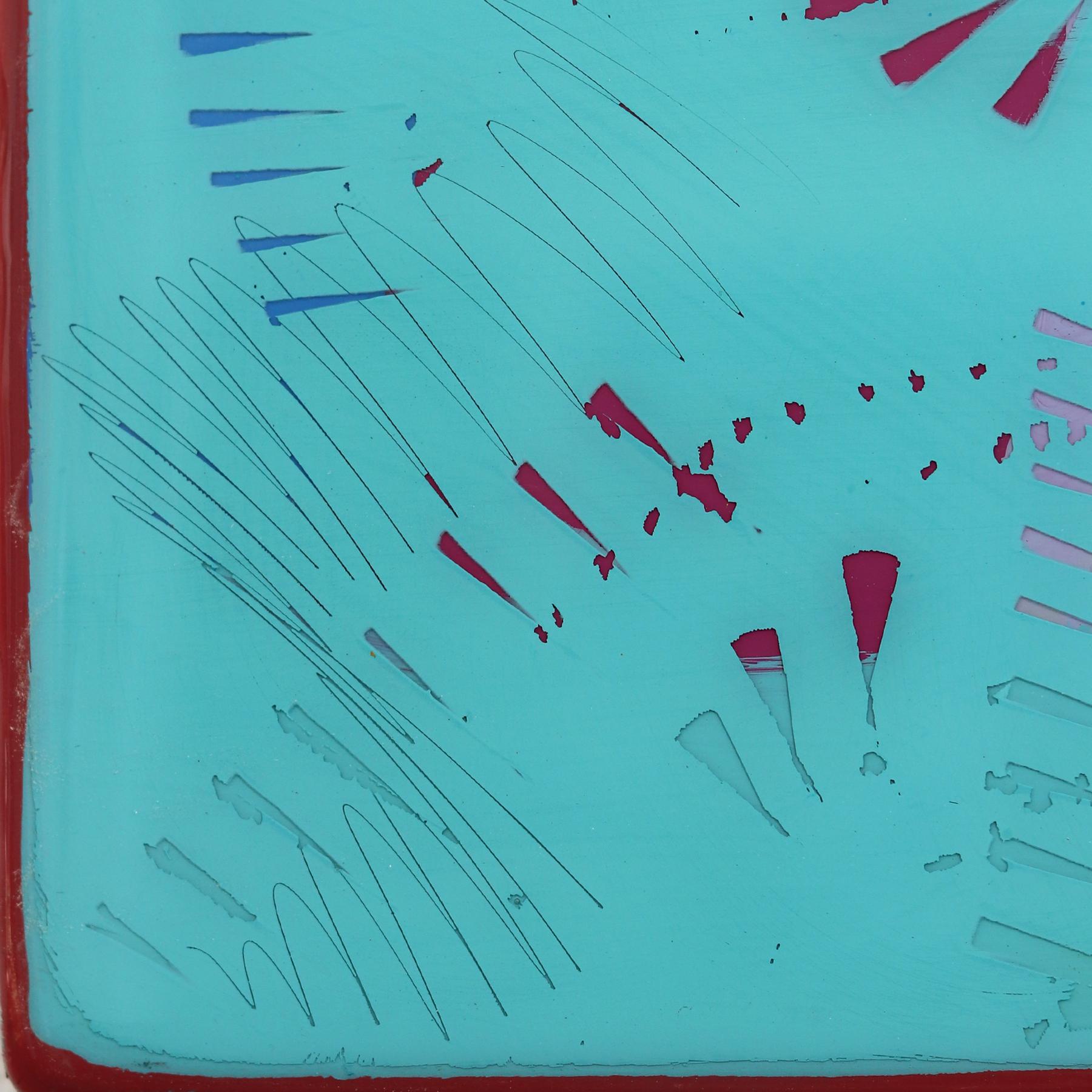 The Window 342 - Modern Resin Minimalist Blue Two Tone Color Field Abstract Art For Sale 5