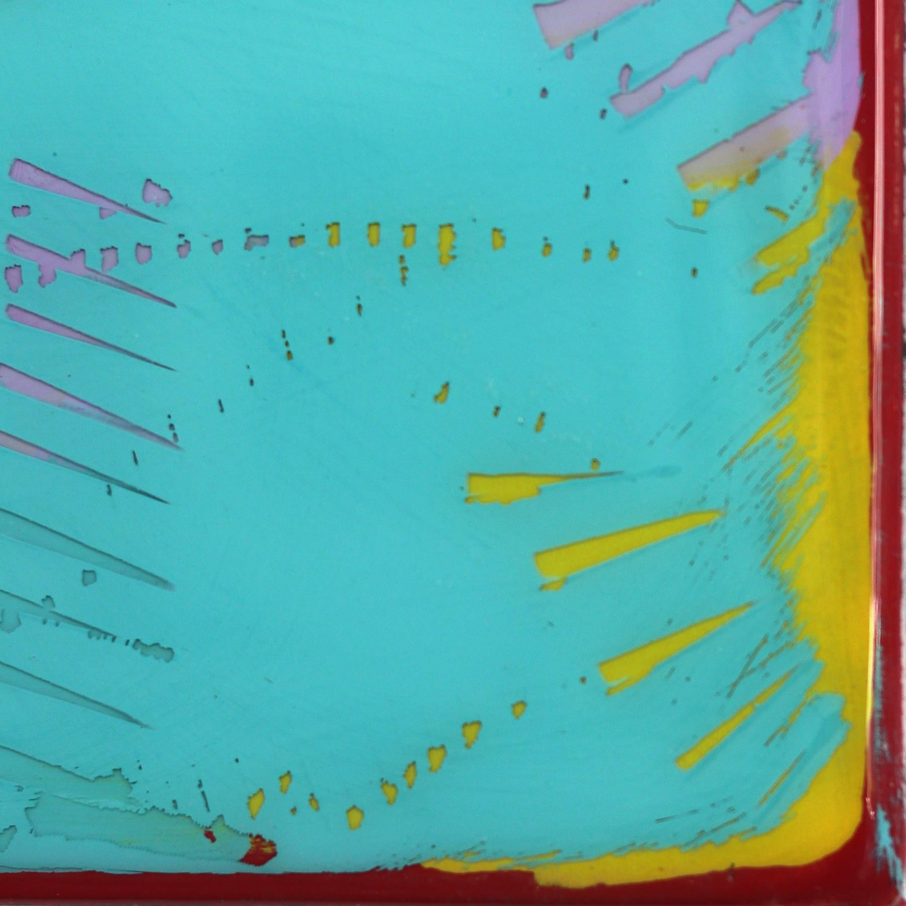 The Window 342 - Modern Resin Minimalist Blue Two Tone Color Field Abstract Art For Sale 6