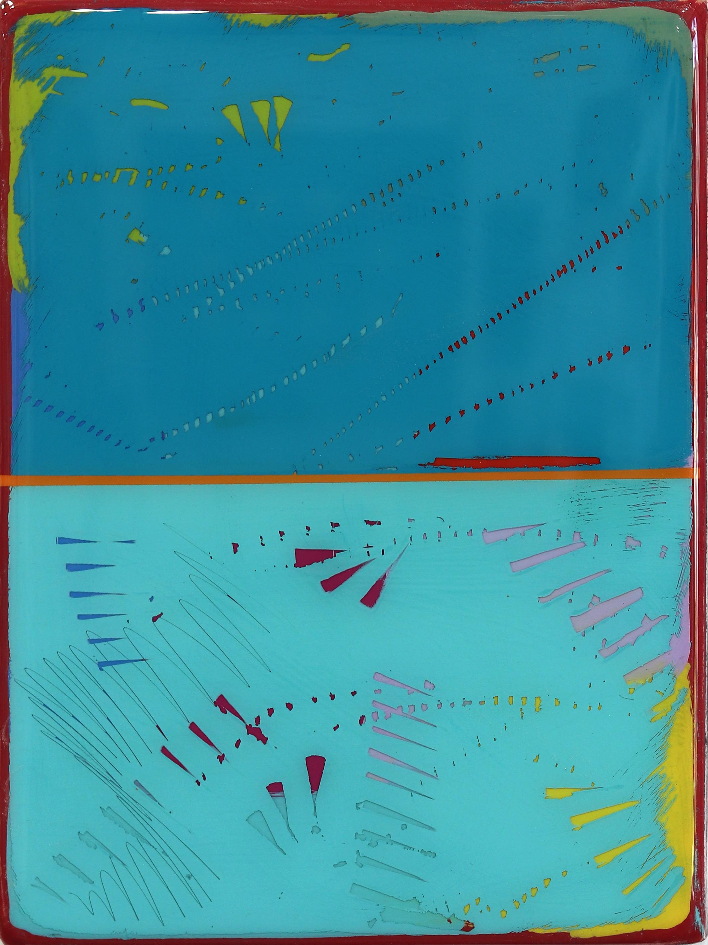 The Window 342 - Modern Resin Minimalist Blue Two Tone Color Field Abstract Art - Mixed Media Art by Ricky Hunt