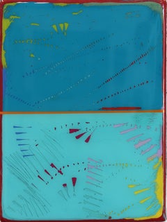 The Window 342 - Modern Resin Minimalist Blue Two Tone Color Field Abstract Art