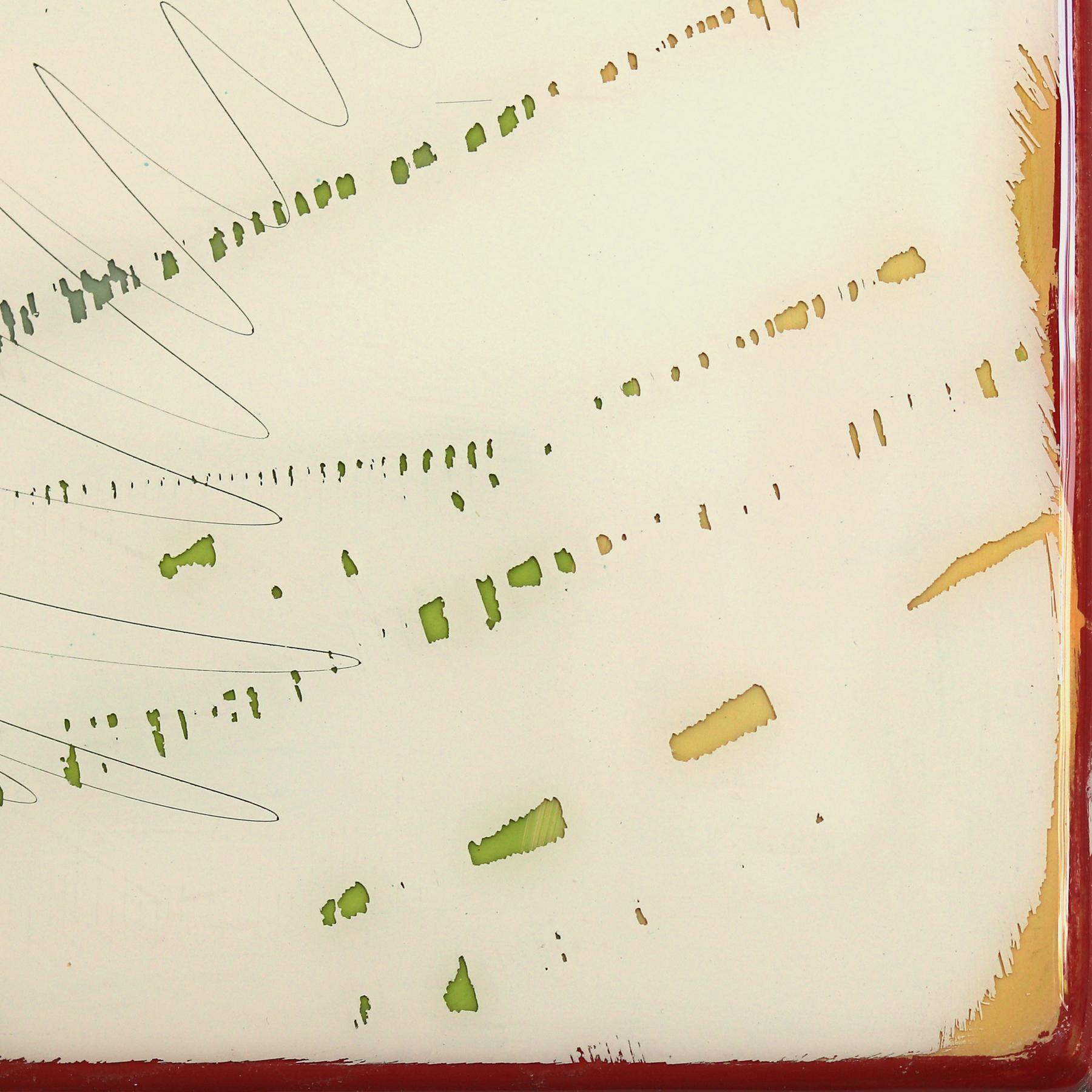 The Window 344 - Modern Resin Minimalist Green Dual Tone Colorfield Abstract Art For Sale 4