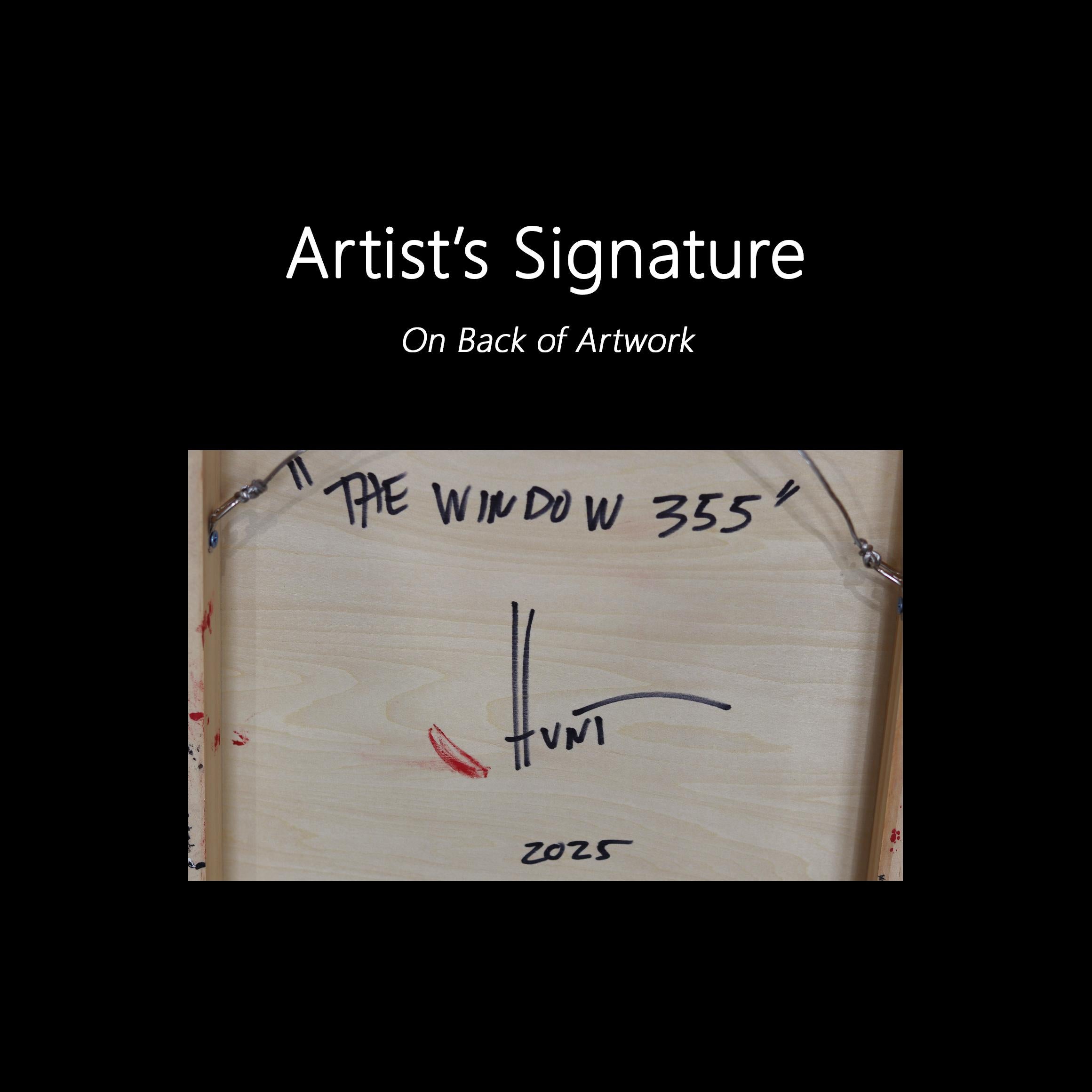 The Window 355 - Modern Shiny Resin Minimalist Crimson & Ochre Two Tone Artwork For Sale 7