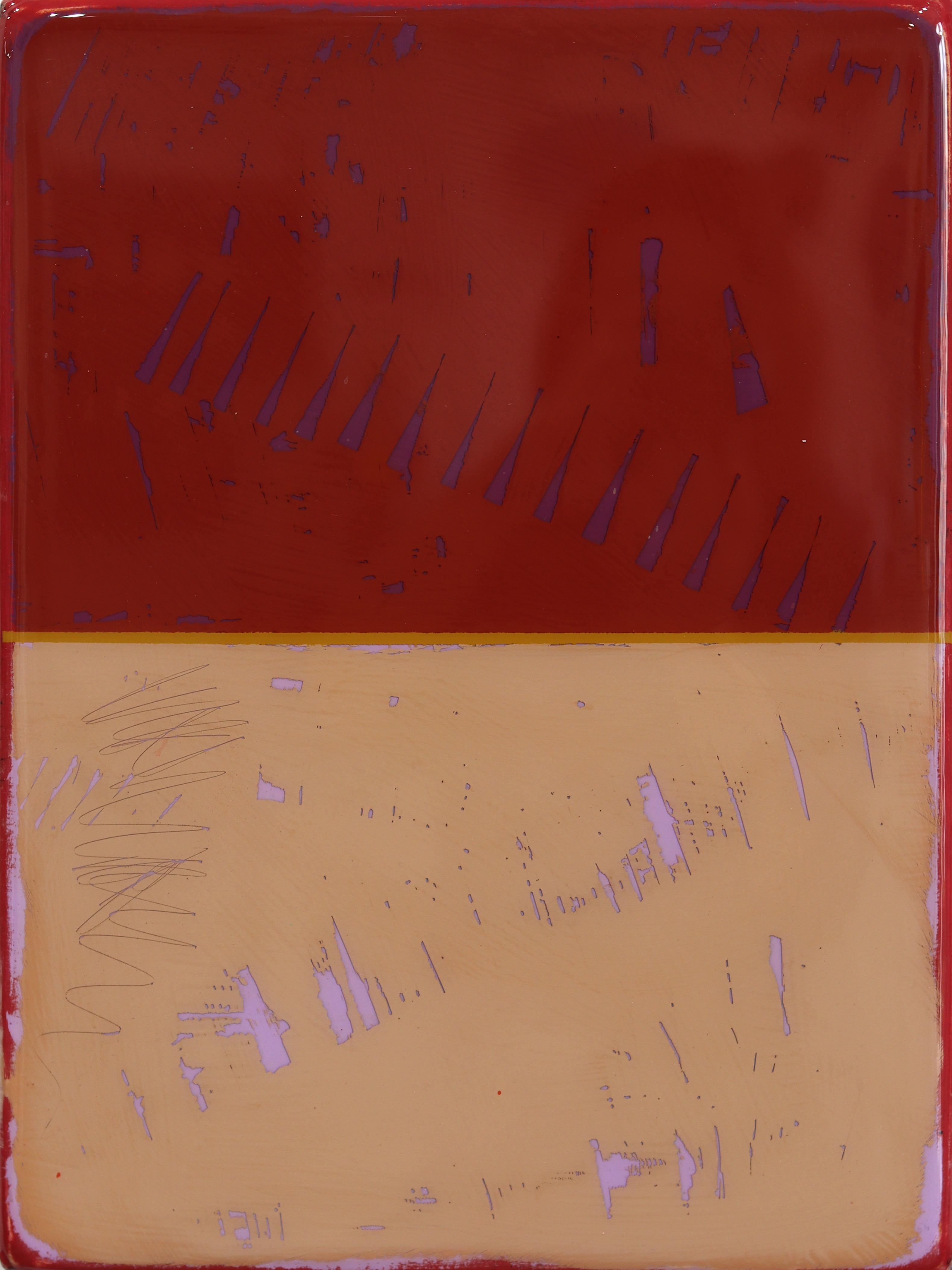 Das Fenster 355 - Modernes glänzendes Harz Minimalistisches Karmesin
Ocker Zweifarbiges Kunstwerk