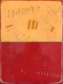 The Window 369 - Modern Shiny Resin Minimalist Red and Yellow Dual Tone Artwork