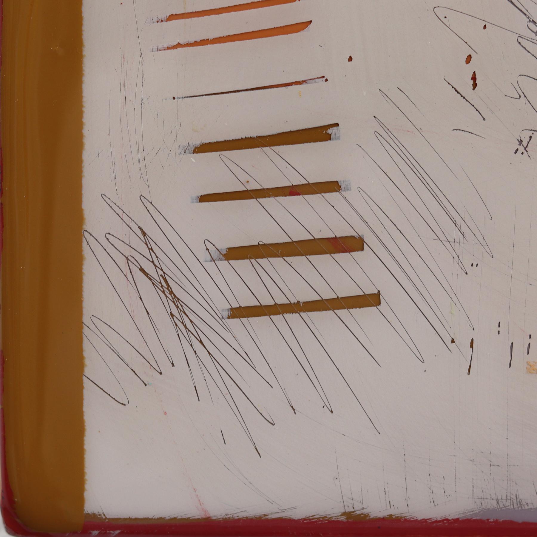 Tide Pools 40 - Contemporary Shiny Resin Minimalist Abstract Artwork on Wood For Sale 2