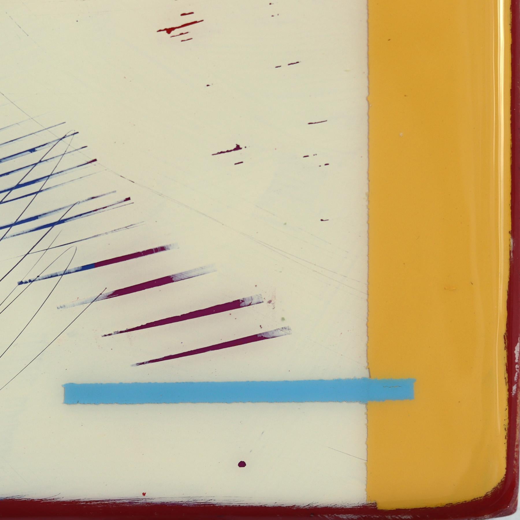 Tide Pools 41 - Contemporary Shiny Resin Minimalist Abstract Artwork on Wood For Sale 3