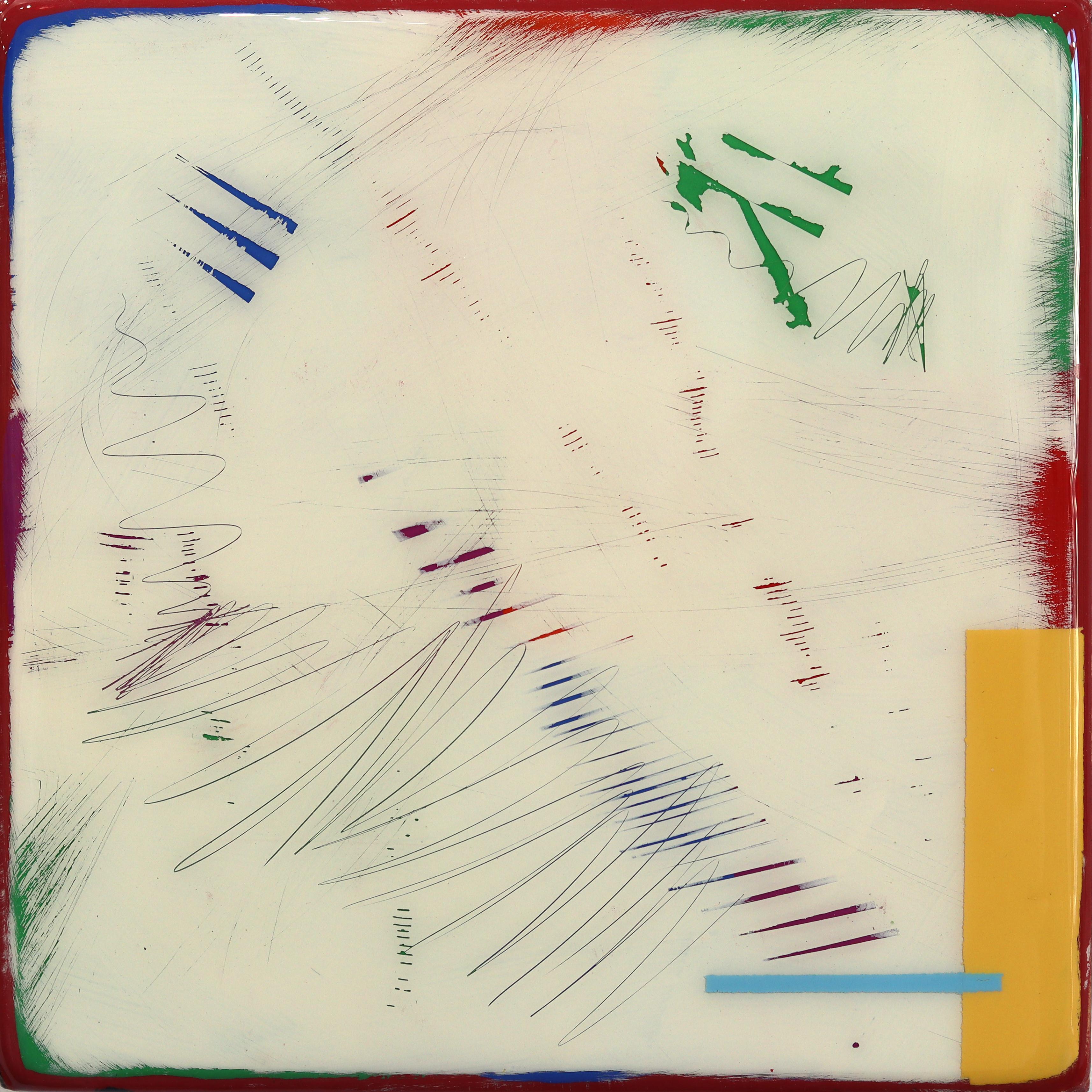 Tide Pools 41 - Contemporary Shiny Resin Minimalist Abstract Artwork on Wood