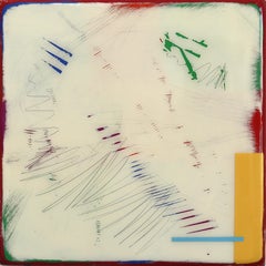 Tide Pools 41 - Opera d'arte contemporanea astratta minimalista in resina lucida su Wood