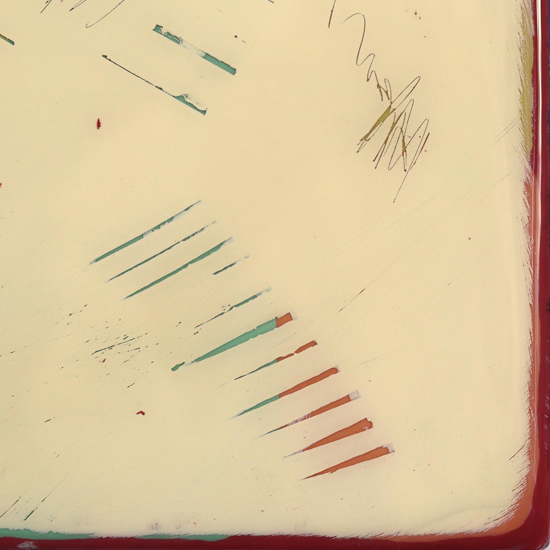 Tide Pools 42 - Contemporary Shiny Resin Minimalist Abstract Artwork on Wood For Sale 3