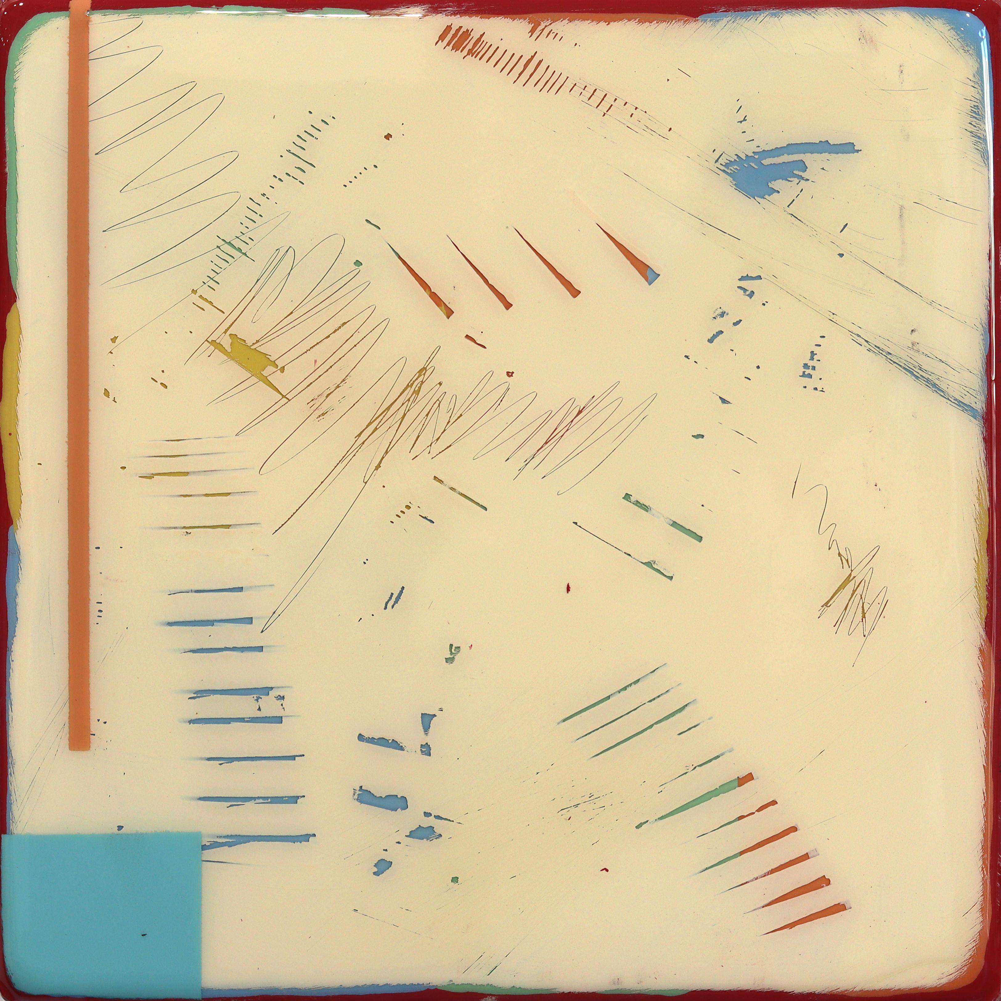 Tide Pools 42 - Contemporary Shiny Resin Minimalist Abstract Artwork on Wood