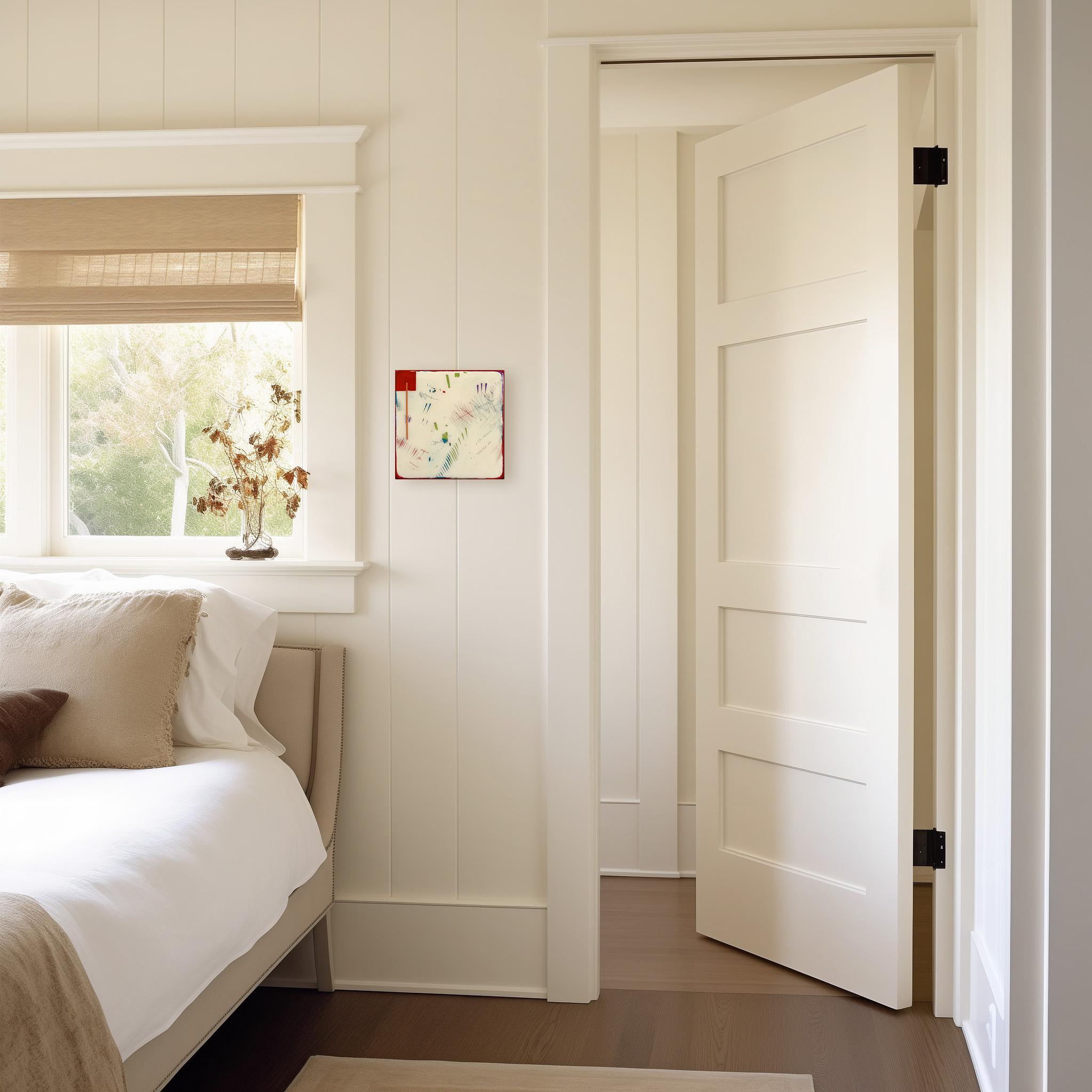 Tide Pools 43 - Contemporary Shiny Resin Minimalist Abstract Artwork on Wood - Painting by Ricky Hunt