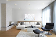 Piscine di marea - Quadro moderno minimalista in campo cromatico - Opera d'arte in resina bianca