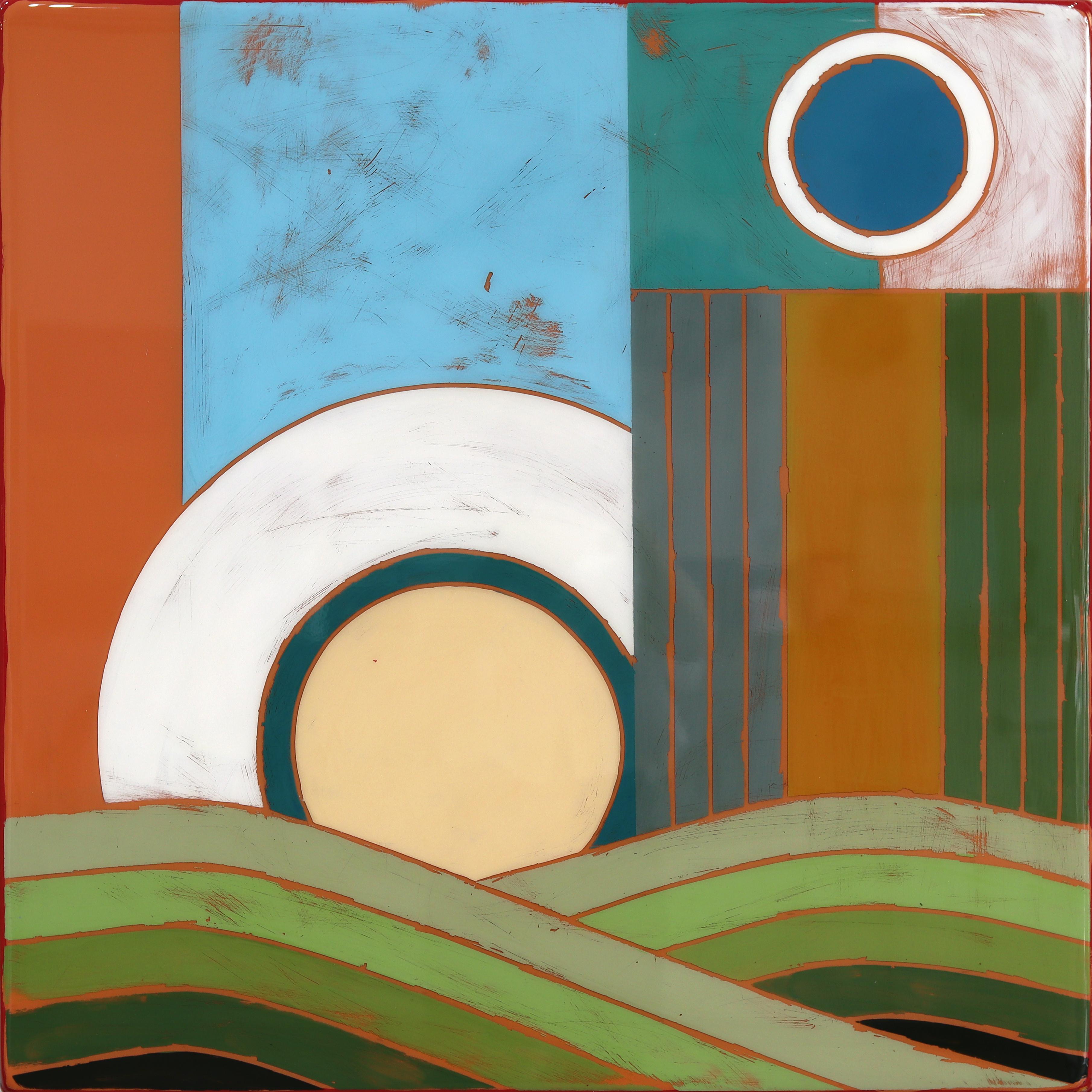 Time Zone 11 - Original Modern Shiny Resin Minimalist Colorful Abstract Art