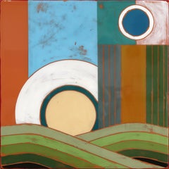 Time Zone 11 - Arte abstracto colorido y minimalista en resina brillante, original y moderno