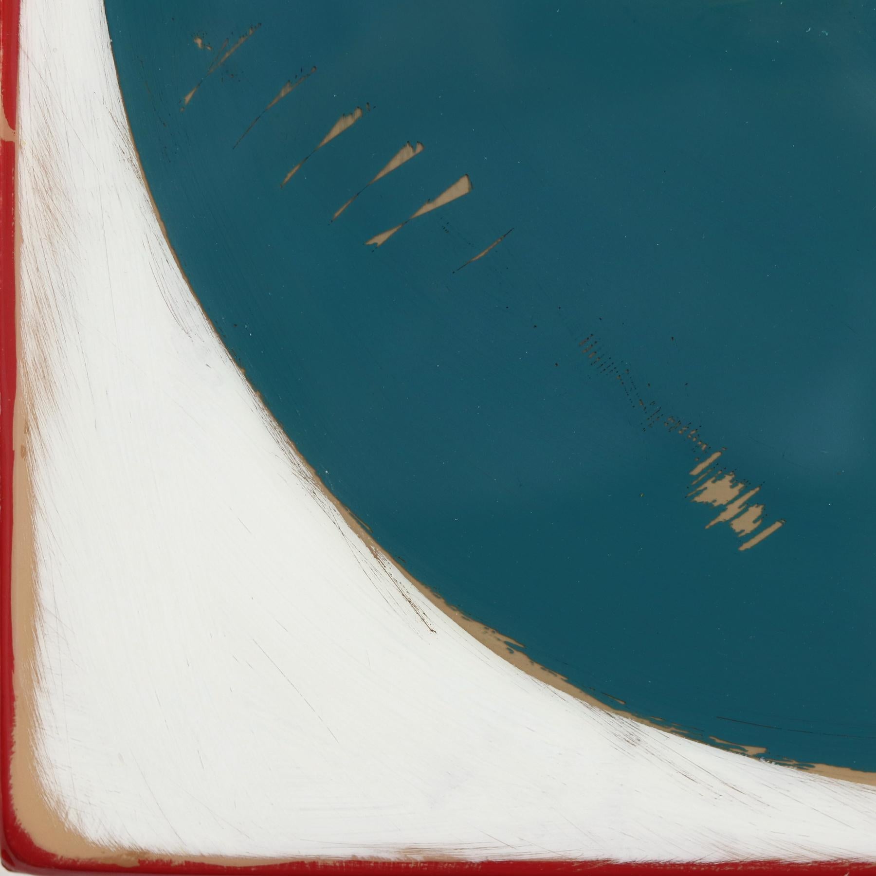 Time Zone 9 - Modern Resin Minimalist Cool Tone Geometric Abstraction Artwork For Sale 3