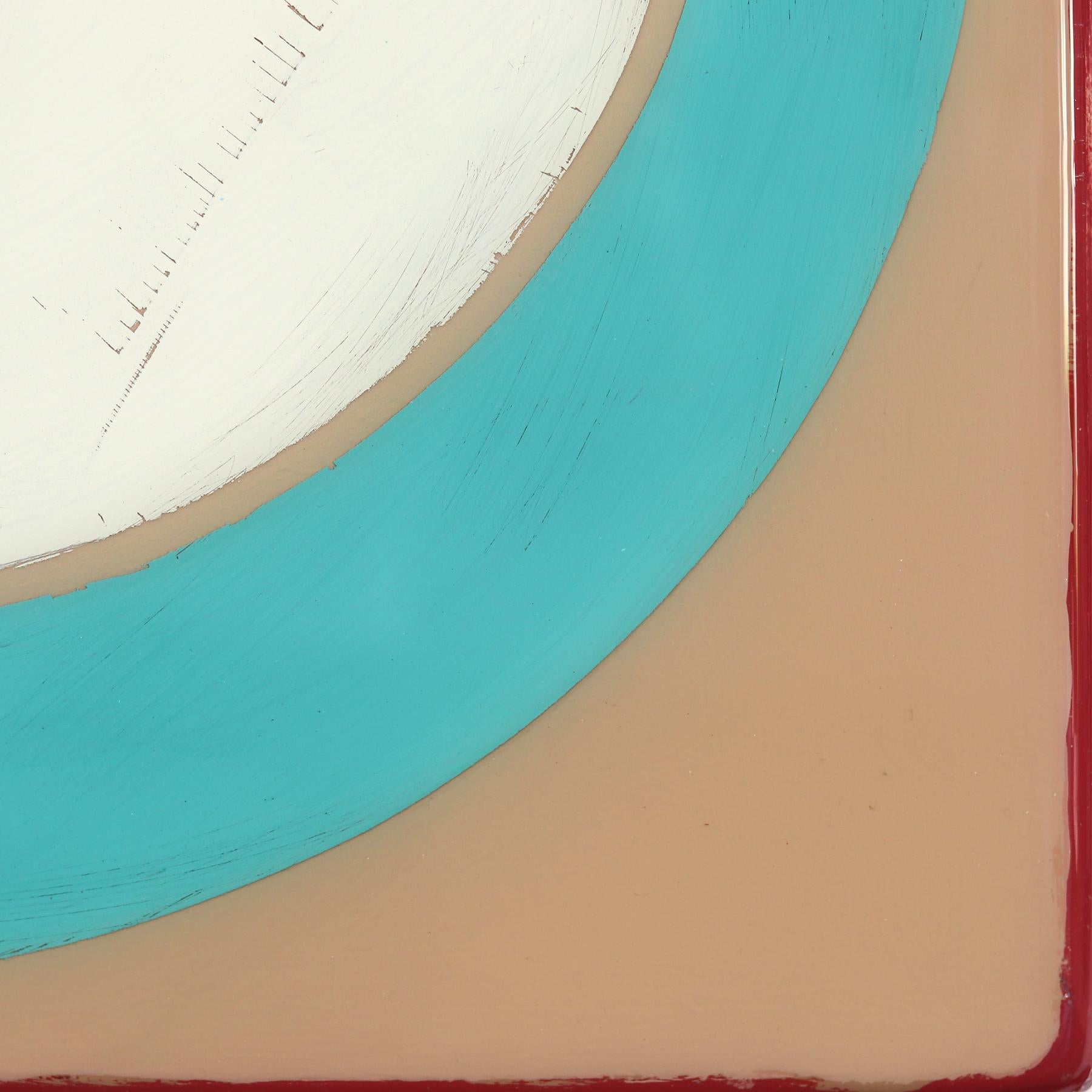 Time Zone 9 - Modern Resin Minimalist Cool Tone Geometric Abstraction Artwork For Sale 4