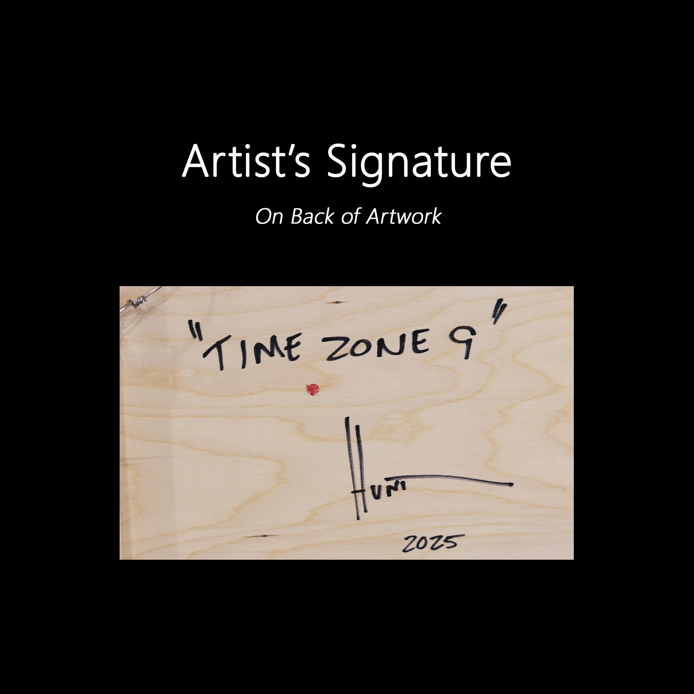 Time Zone 9 - Modern Resin Minimalist Cool Tone Geometric Abstraction Artwork For Sale 5