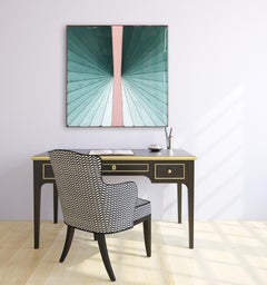 Wiggle Room 15 - Modern Acrylic Green Geometric Resin Artwork