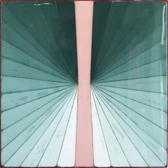 Wiggle Room 15 - Modern Acrylic Green Geometric Resin Artwork