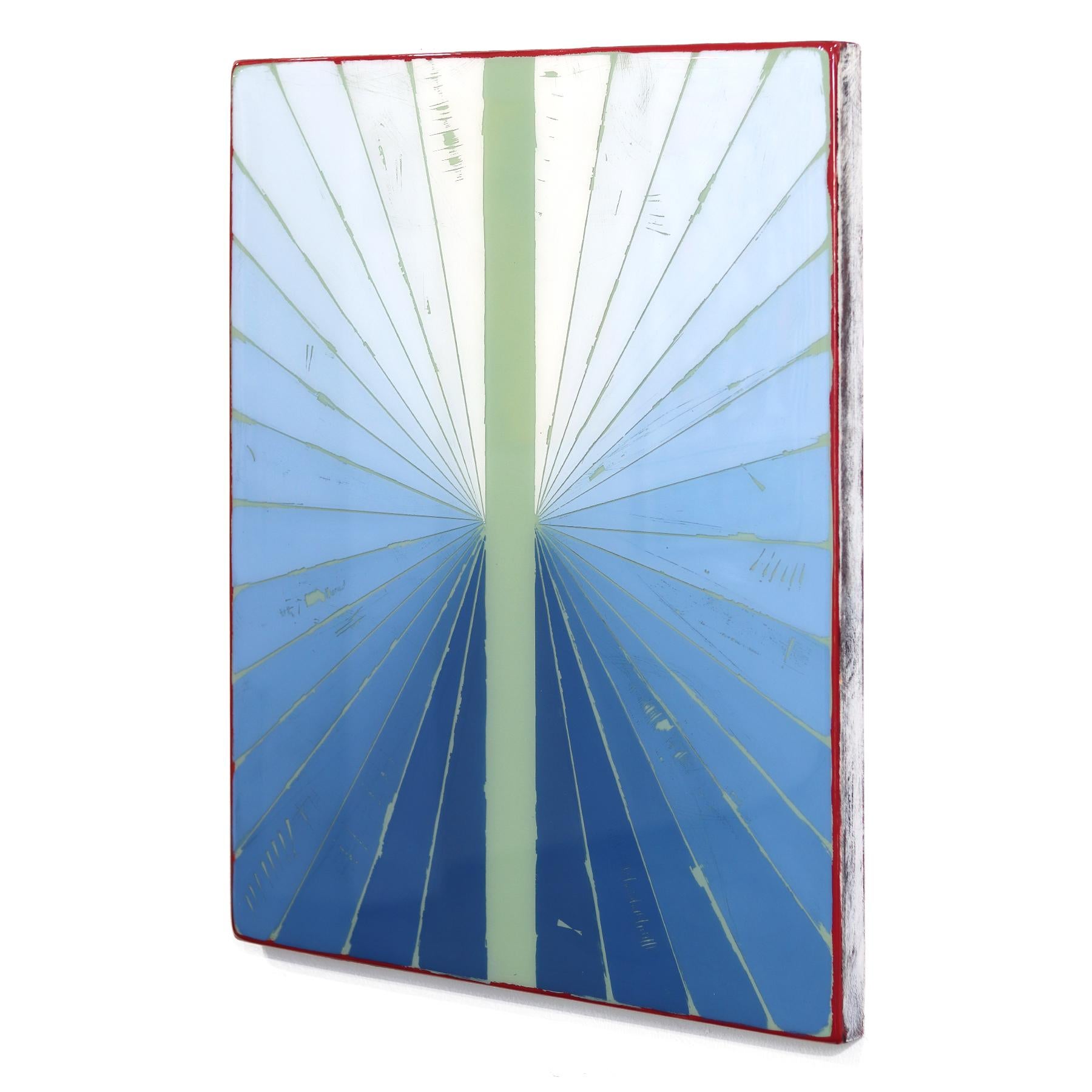 Wiggle Room 16-1 - Resina Moderna Minimalista Azul Tono Frío Gradiente Arte Abstracto en venta 1