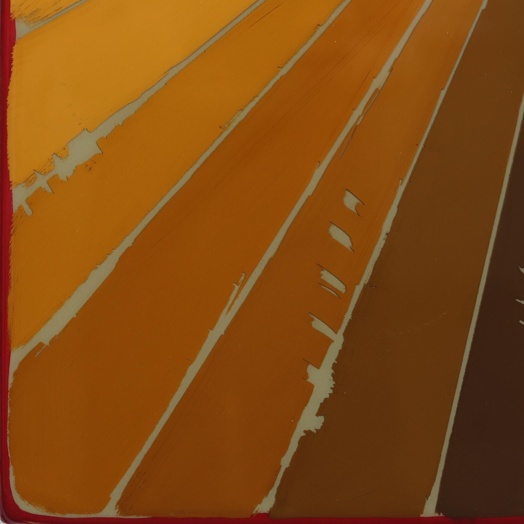 ROOMS 18 - Résine moderne minimaliste marron dégradé de tons chauds Art abstrait en vente 4