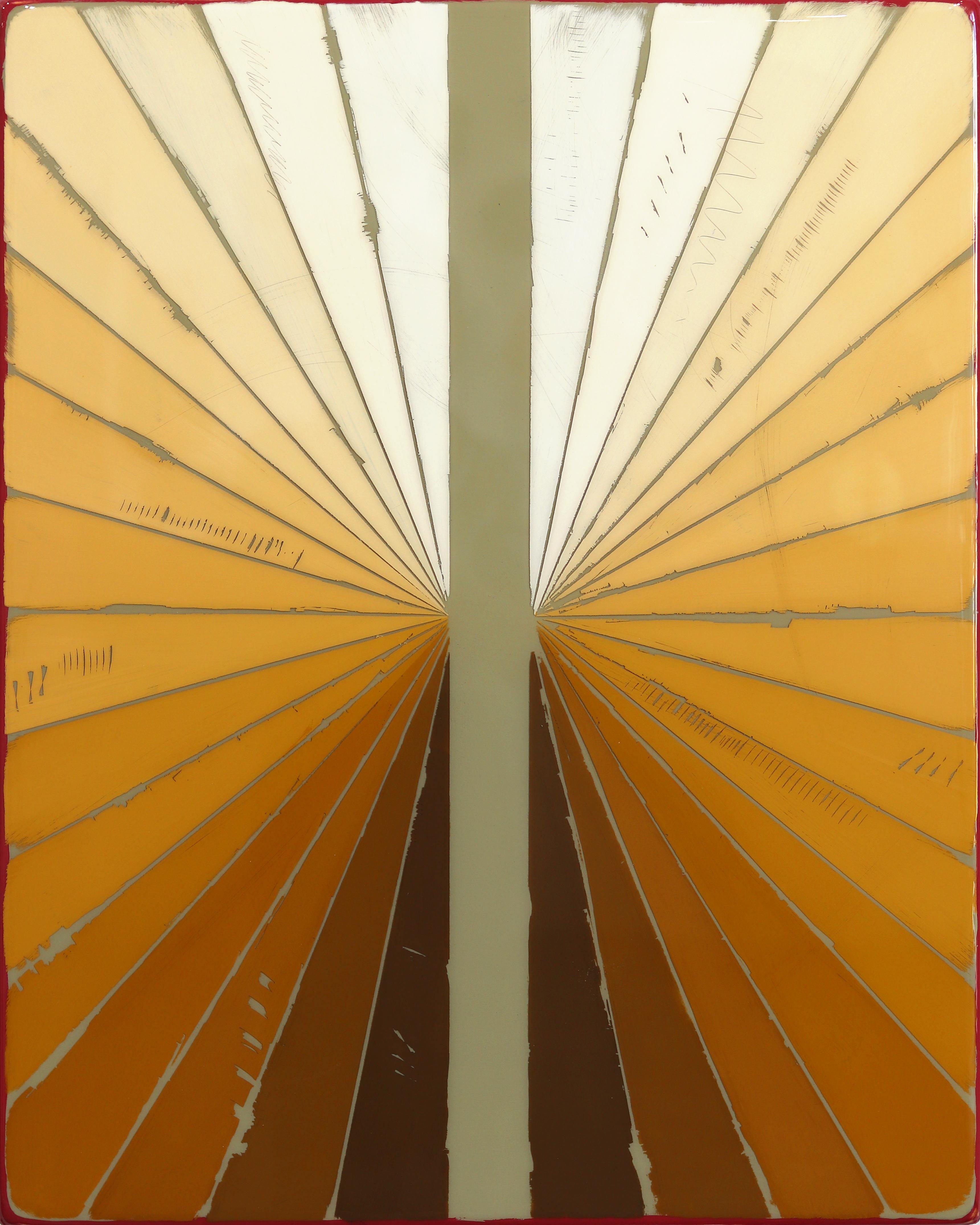 ROOMS 18 - Résine moderne minimaliste marron dégradé de tons chauds Art abstrait - Mixed Media Art de Ricky Hunt