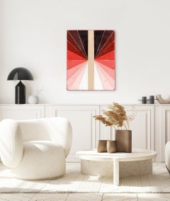 Wiggle Room 24 - Resina Moderna Obra de Arte Abstracta Minimalista en Tono Rojo Gradiente