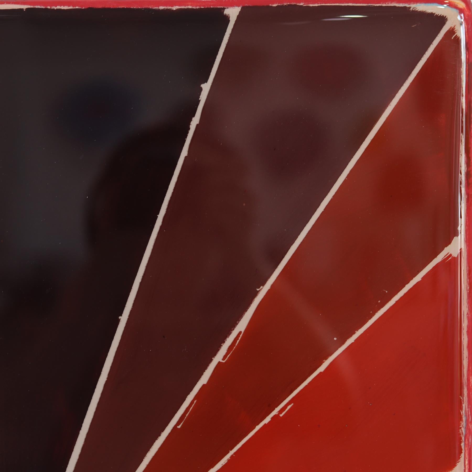 Wiggle Room 24 - Modern Resin Minimalist Red Tone Gradient Abstract Artwork For Sale 1