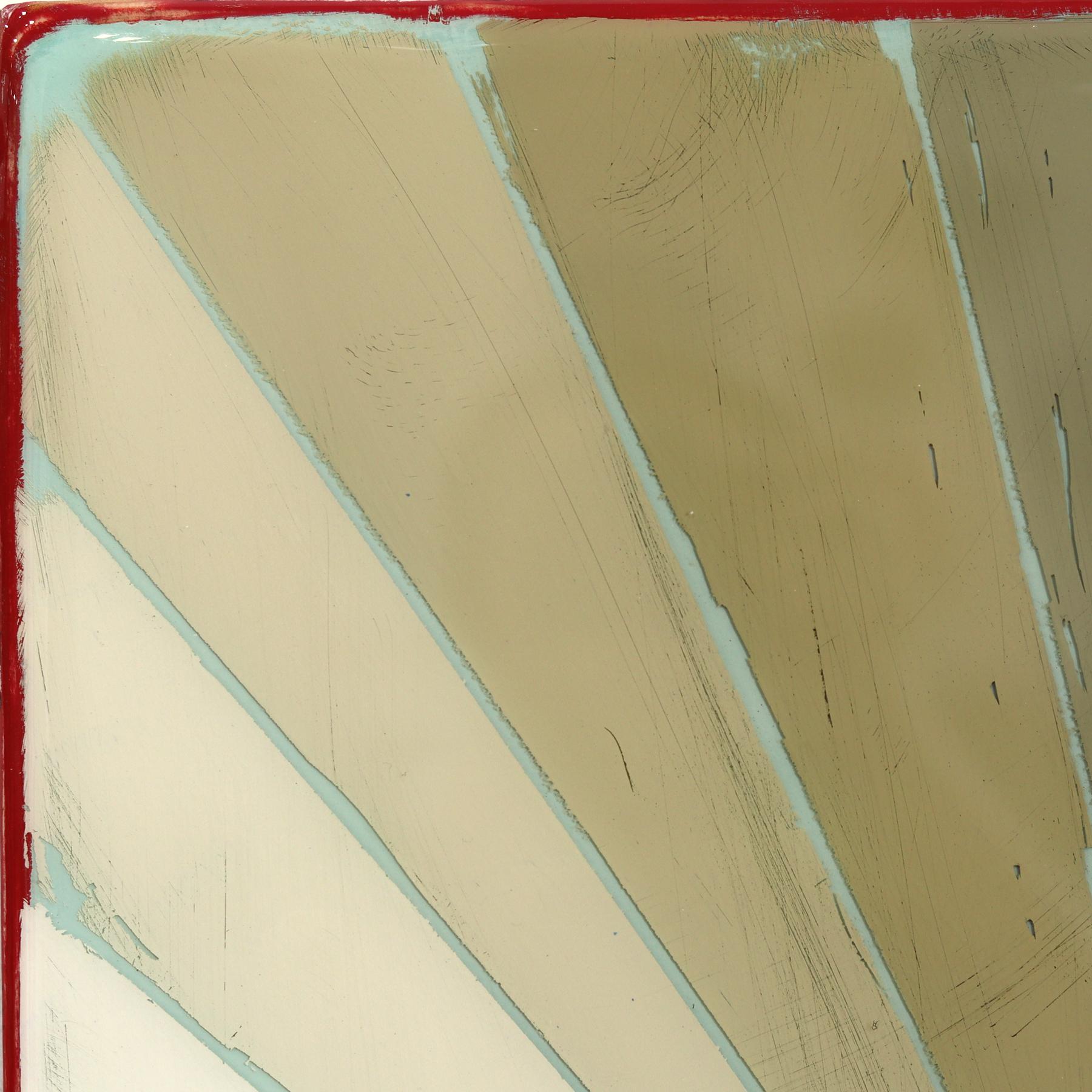 Wiggle Room 25 - Modern Resin Minimalist Blue Cool Tone Gradient Abstract Art For Sale 1