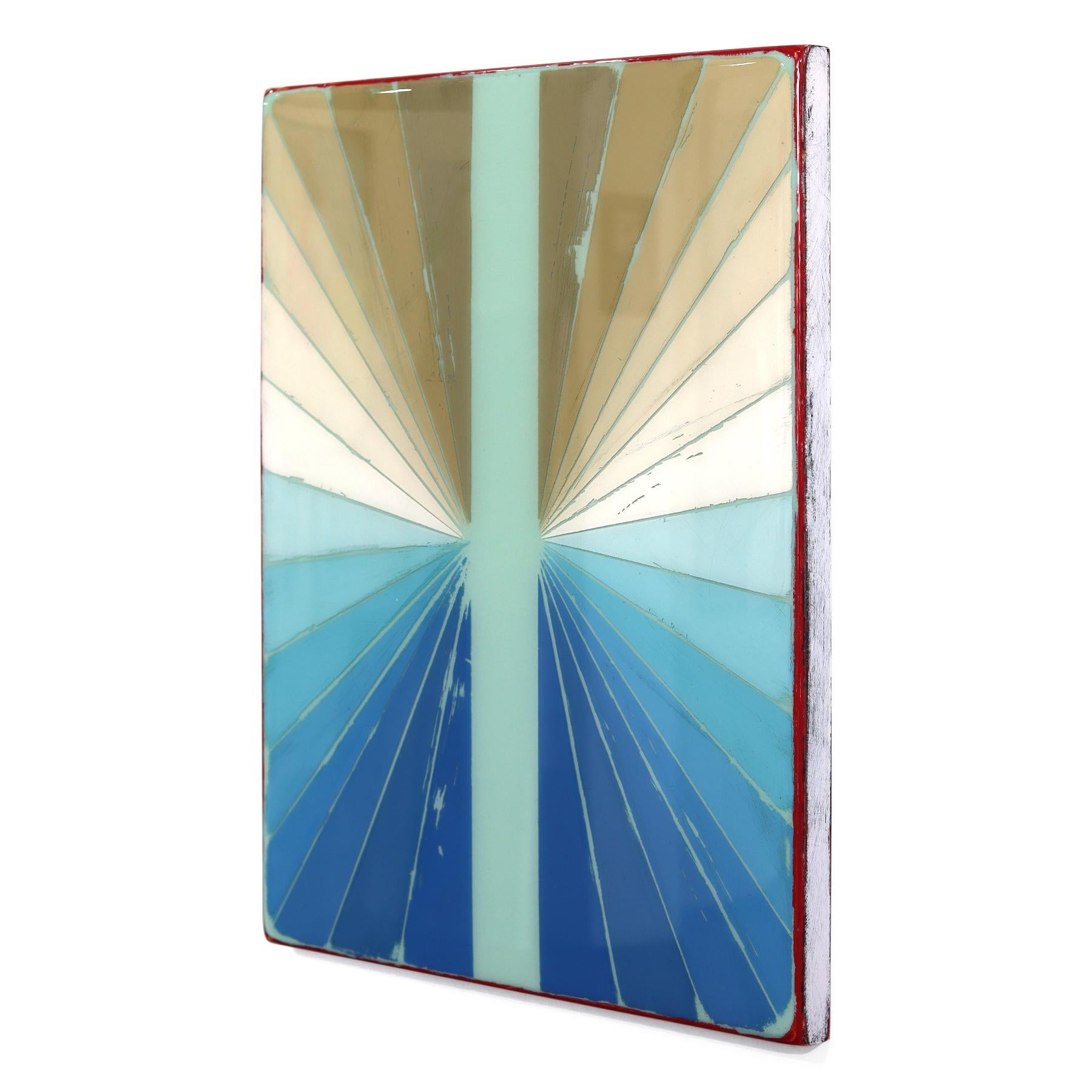Wiggle Room 25 - Modern Resin Minimalist Blue Cool Tone Gradient Abstract Art For Sale 2