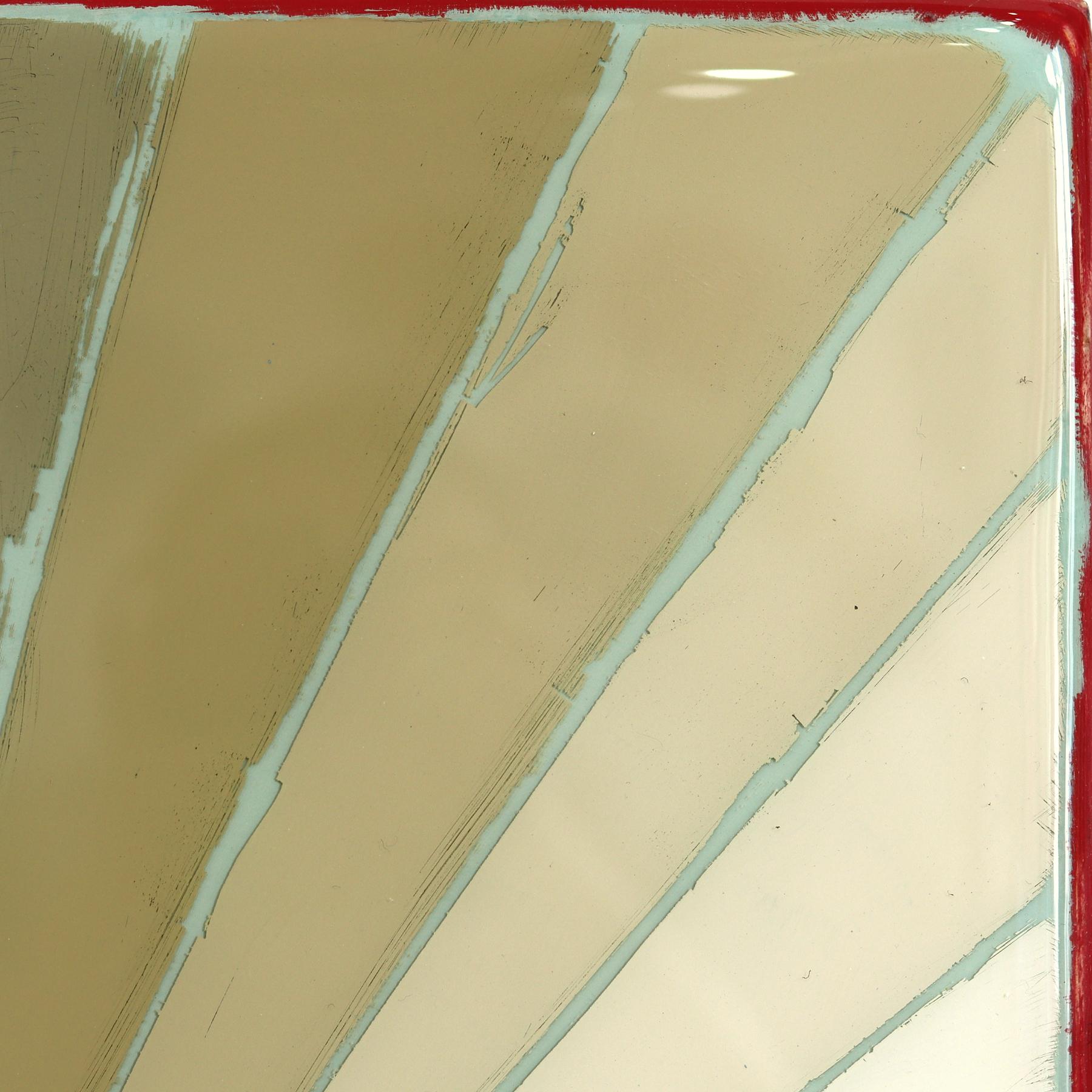 Wiggle Room 25 - Modern Resin Minimalist Blue Cool Tone Gradient Abstract Art For Sale 3