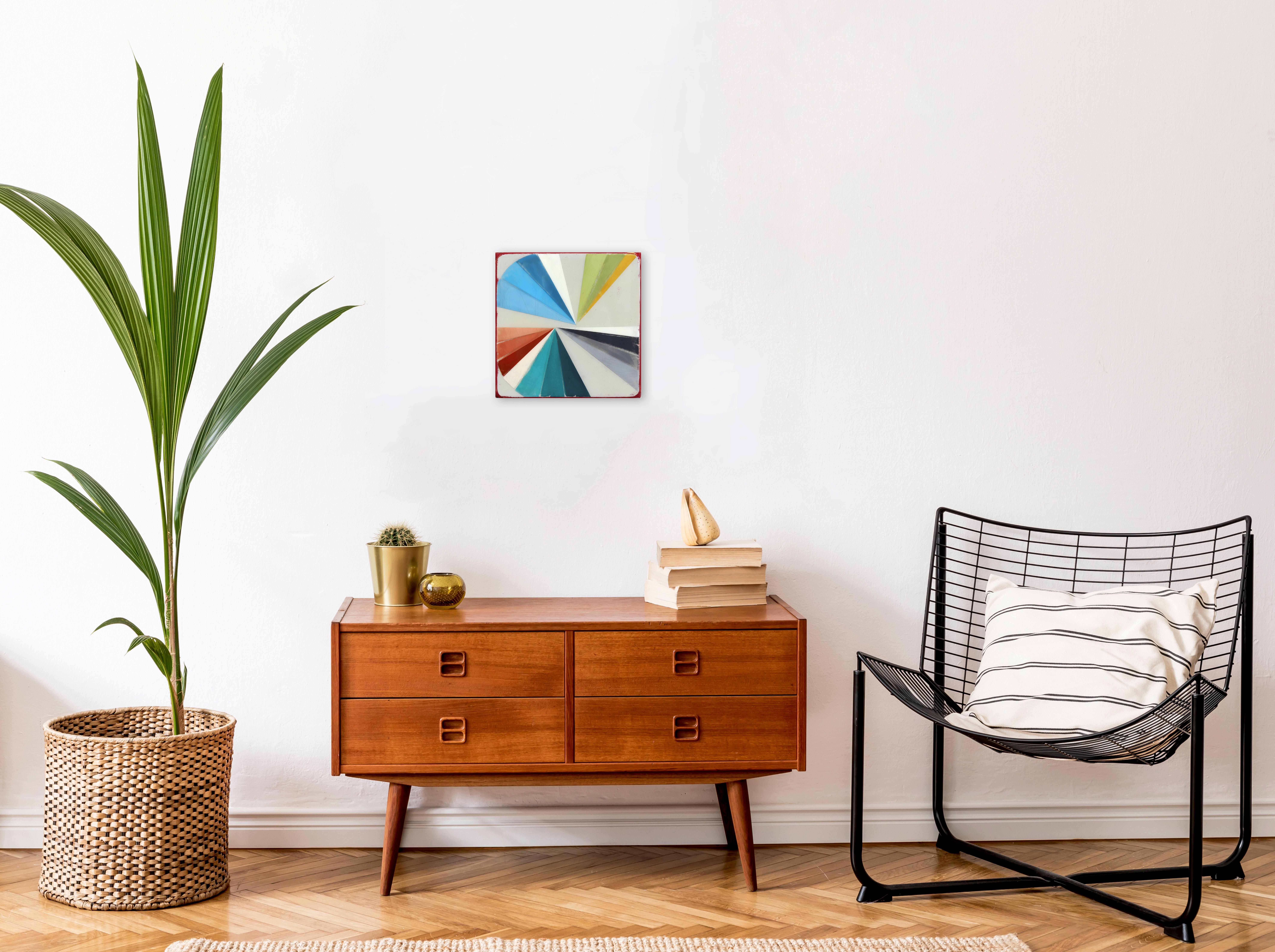 Wiggle Room 3 - Colorful Acrylic Minimalist Modern Resin Artwork - Painting by Ricky Hunt