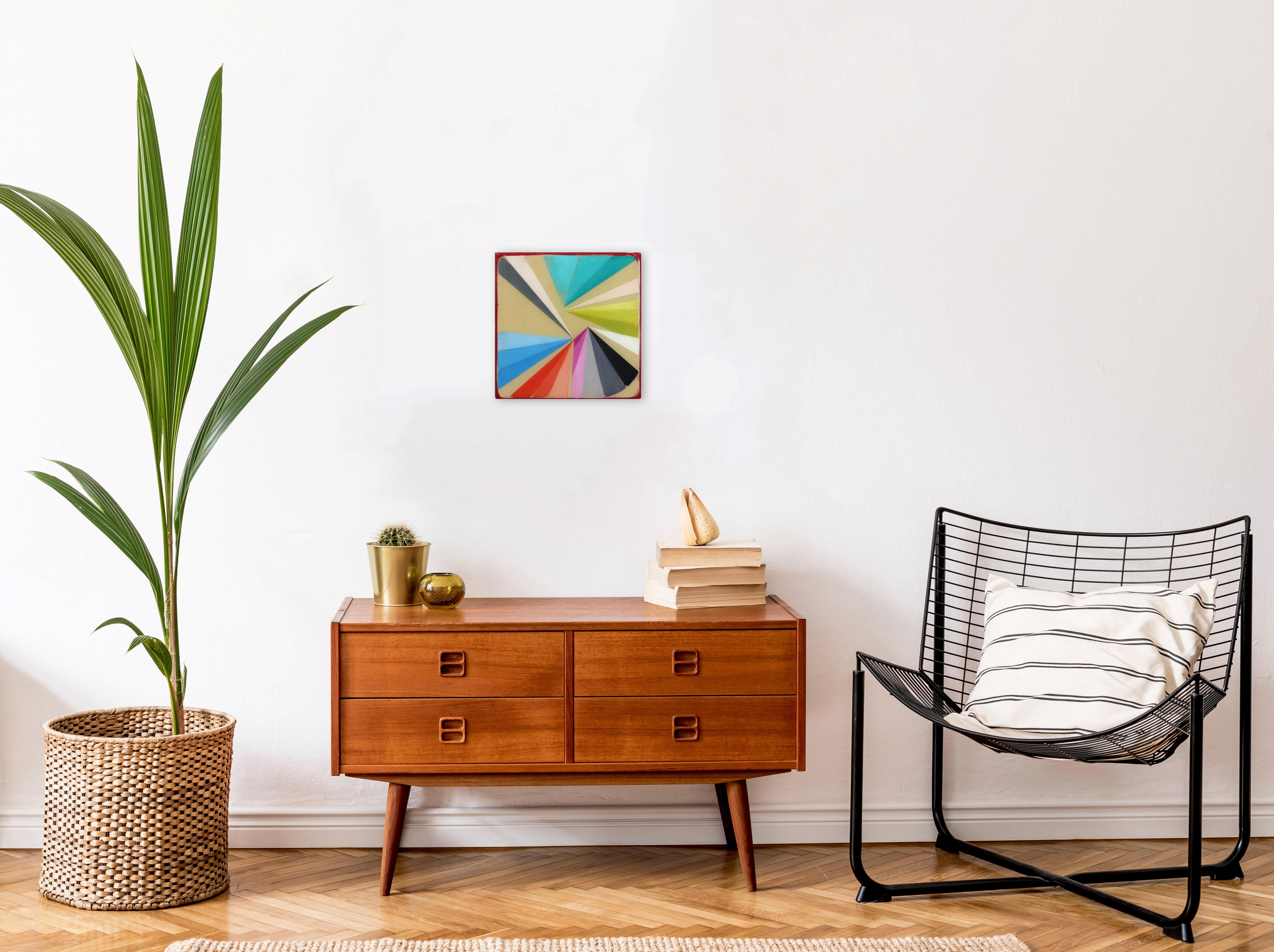 Wiggle Room 6 - Acrylic Multicolor Modern Minimalist Resin Artwork - Painting by Ricky Hunt