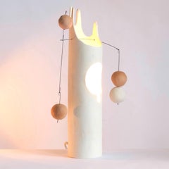 Rico, Contemporary Sculptural Hand-Built Ceramic Table Lamp in Matte White