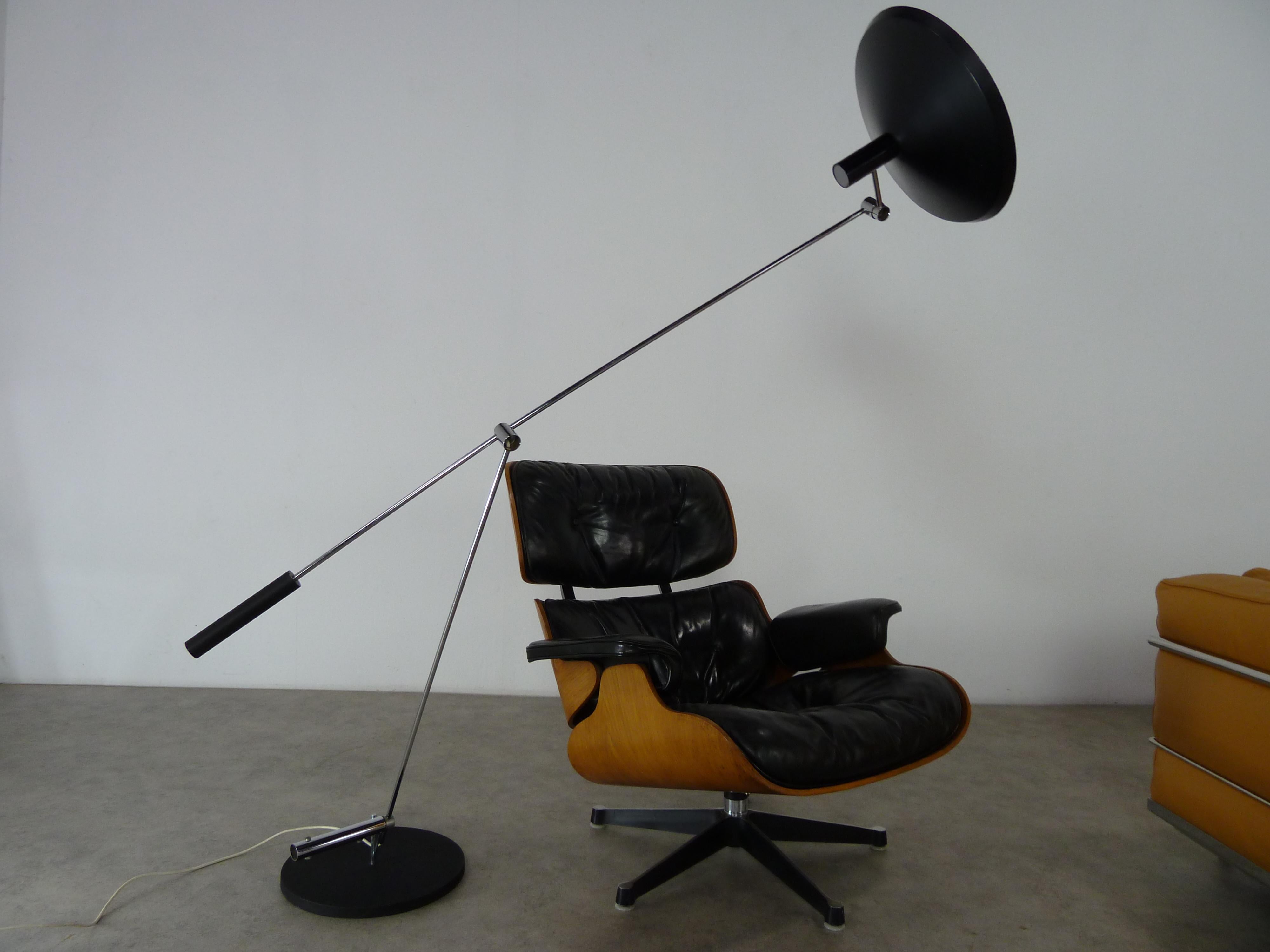 Rico & Rosemarie Baltensweiler Articulating Floor Lamp Model 600 For Sale 4