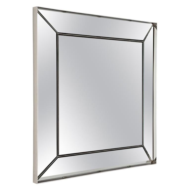 Ricochet Mirror in Polished Nickel by Powell & Bonnell For Sale